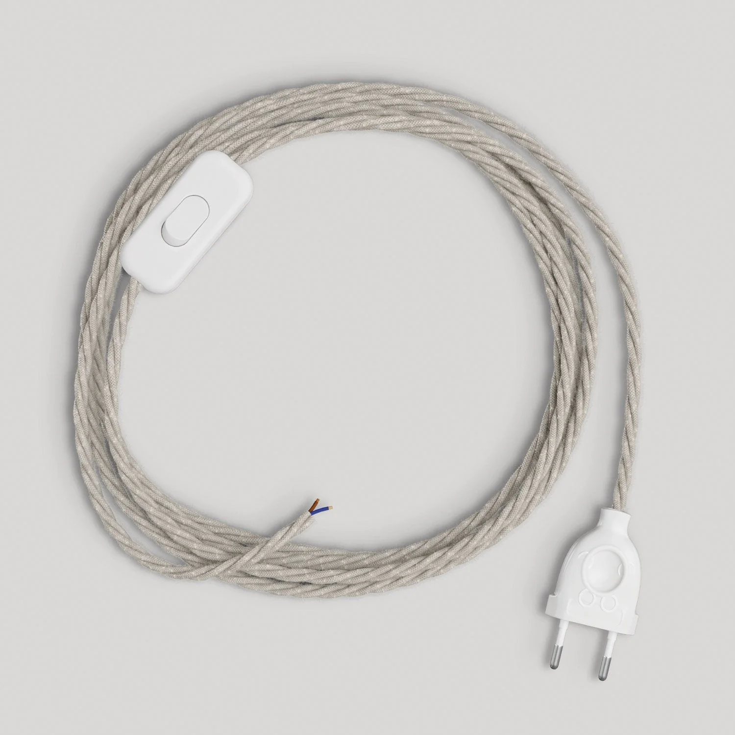 Wiring for lamp with 1.80 m white braided cable