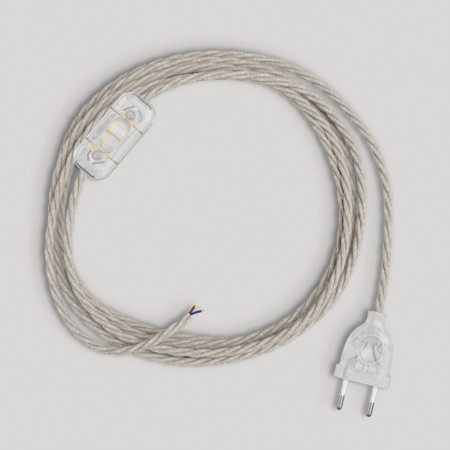 Wiring for lamp with 1.80 m white braided cable - Image 5