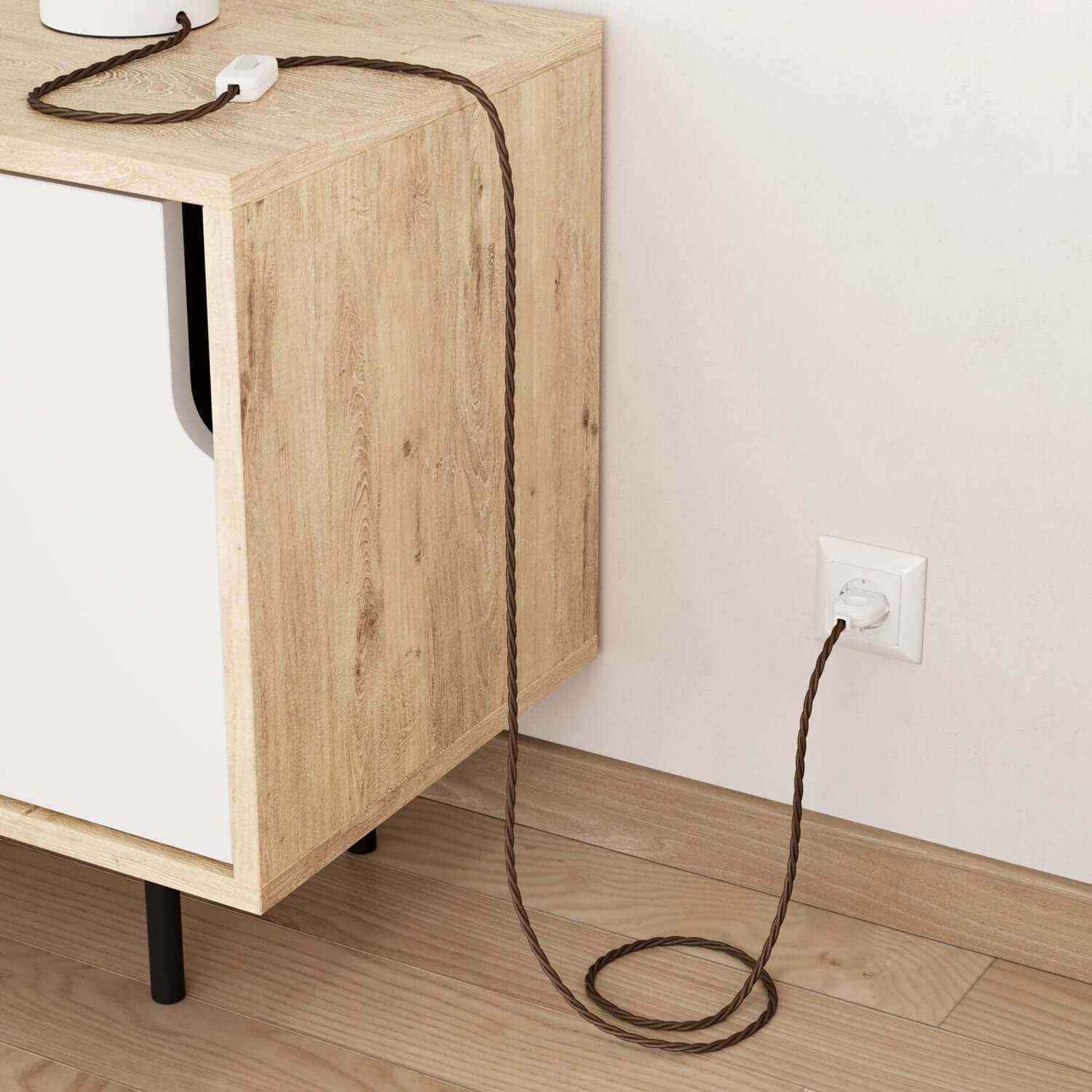 Espresso Brown braided cotton cable - The Original Creative Cables, to enhance your chandeliers - TC13 - Image 3