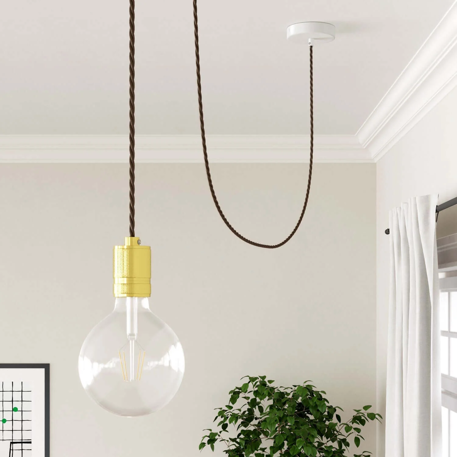 Espresso Brown braided cotton cable - The Original Creative Cables, to enhance your chandeliers - TC13 - Image 4
