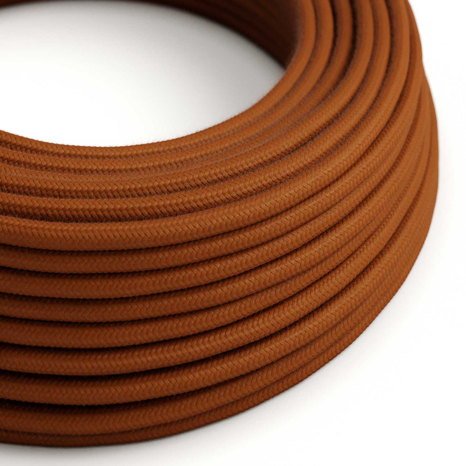 Textile cable for lighting in Cinnamon Brown cotton - The Original Creative Cables, for your modern lamps - RC23