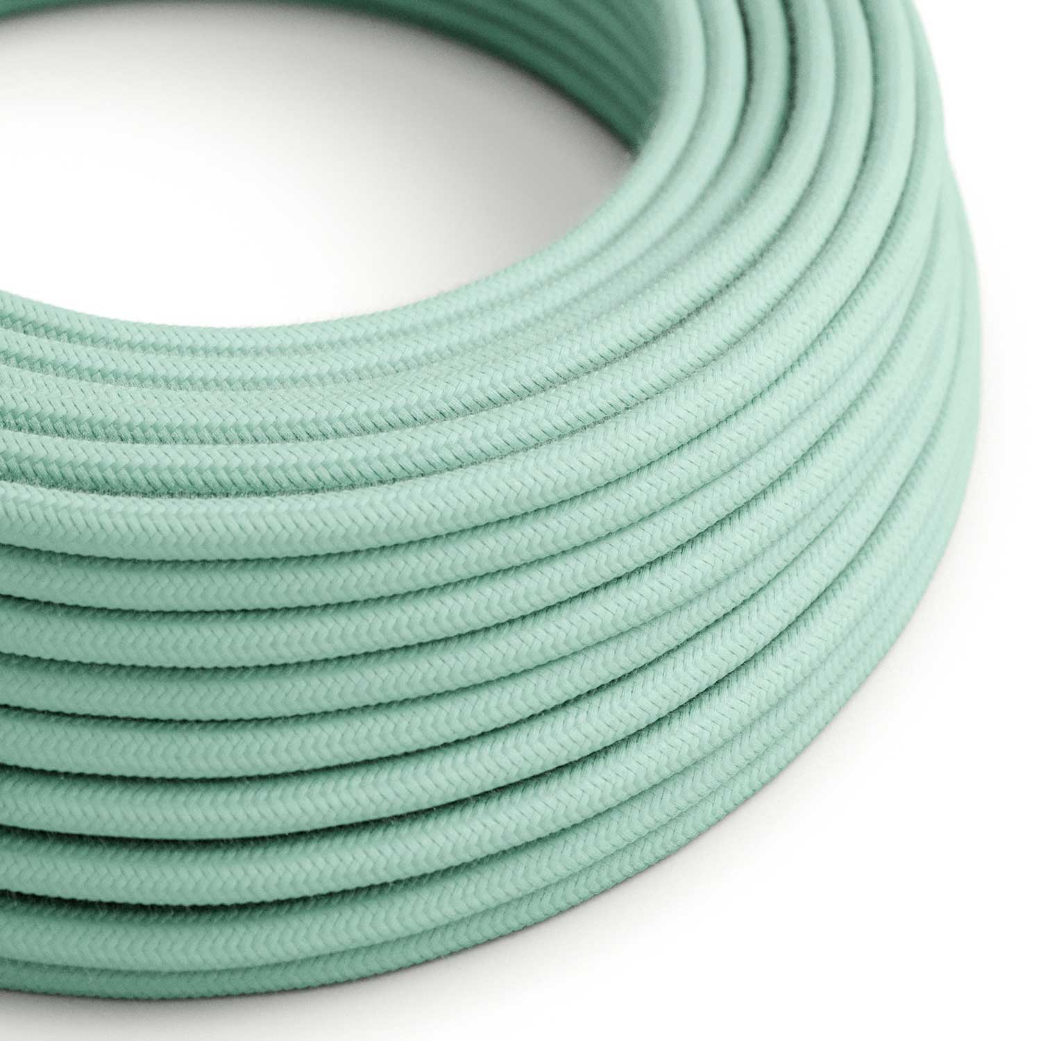 Textile cable for lighting in Latte Menta cotton - The Original Creative Cables, for unique lamps - RC34