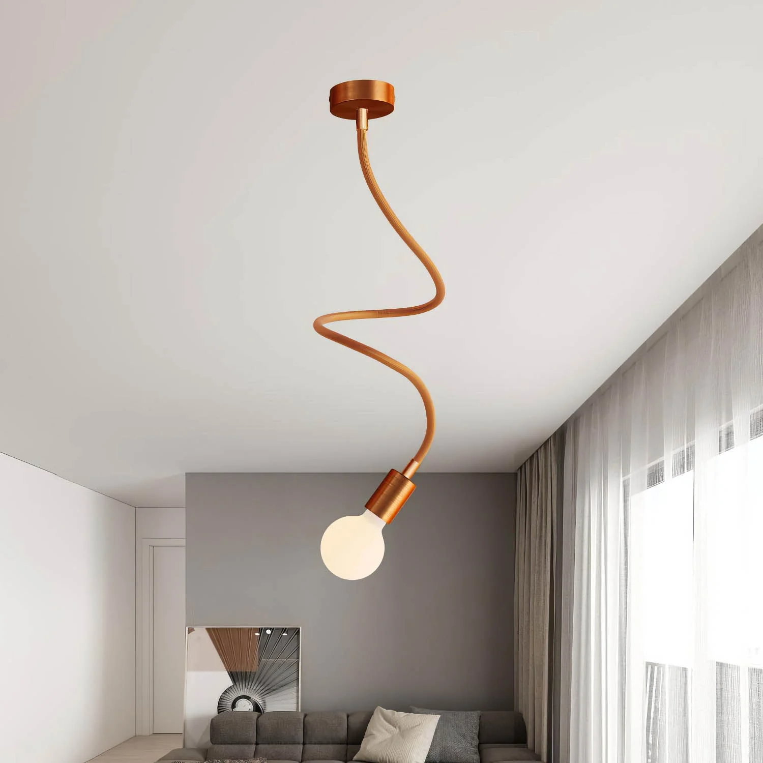 Creative Flex 90 cm ceiling lamp - Satin copper - Image 2