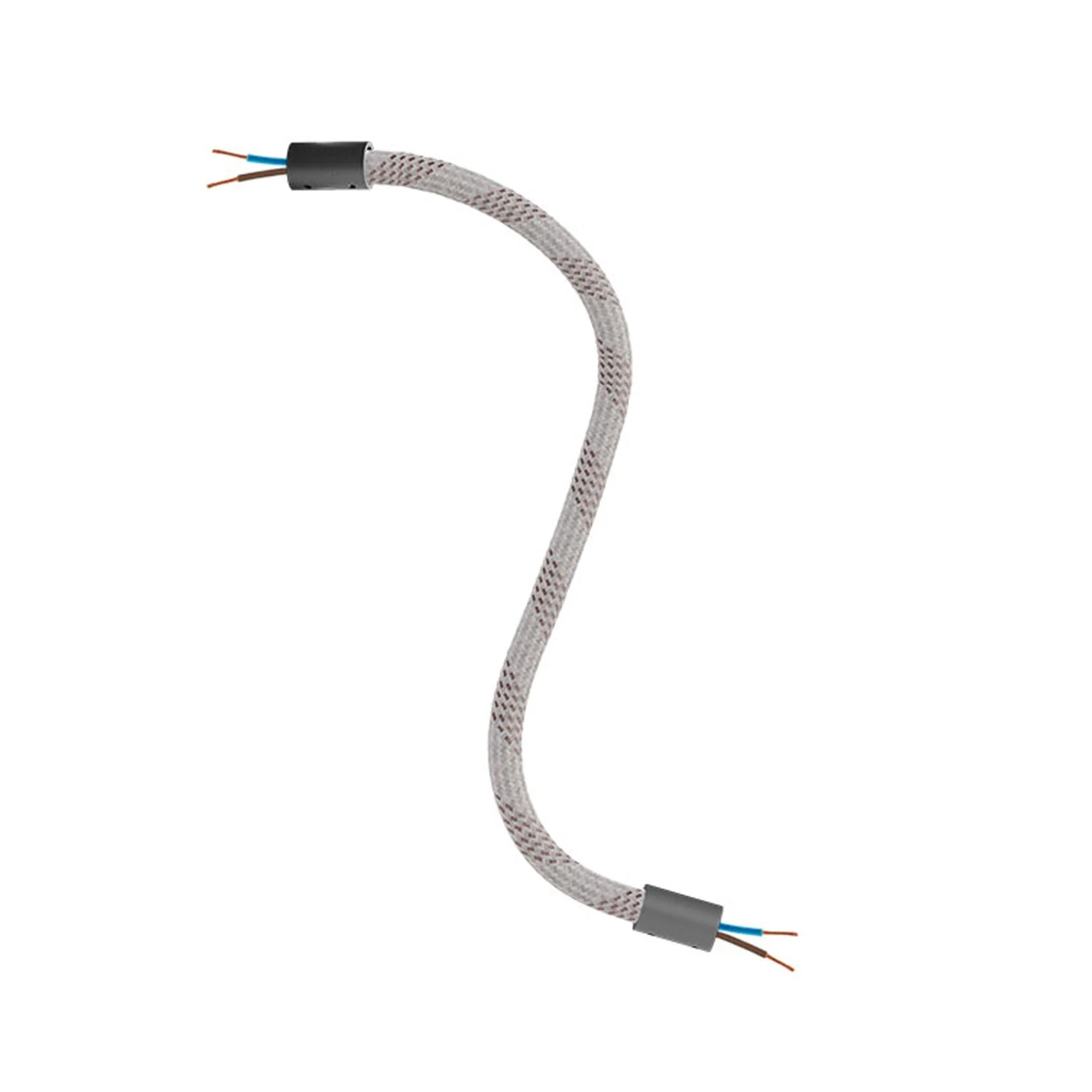 Creative Flex kit flexible extension tube covered in RM72 Light Mélange fabric with metal terminals - Image 12