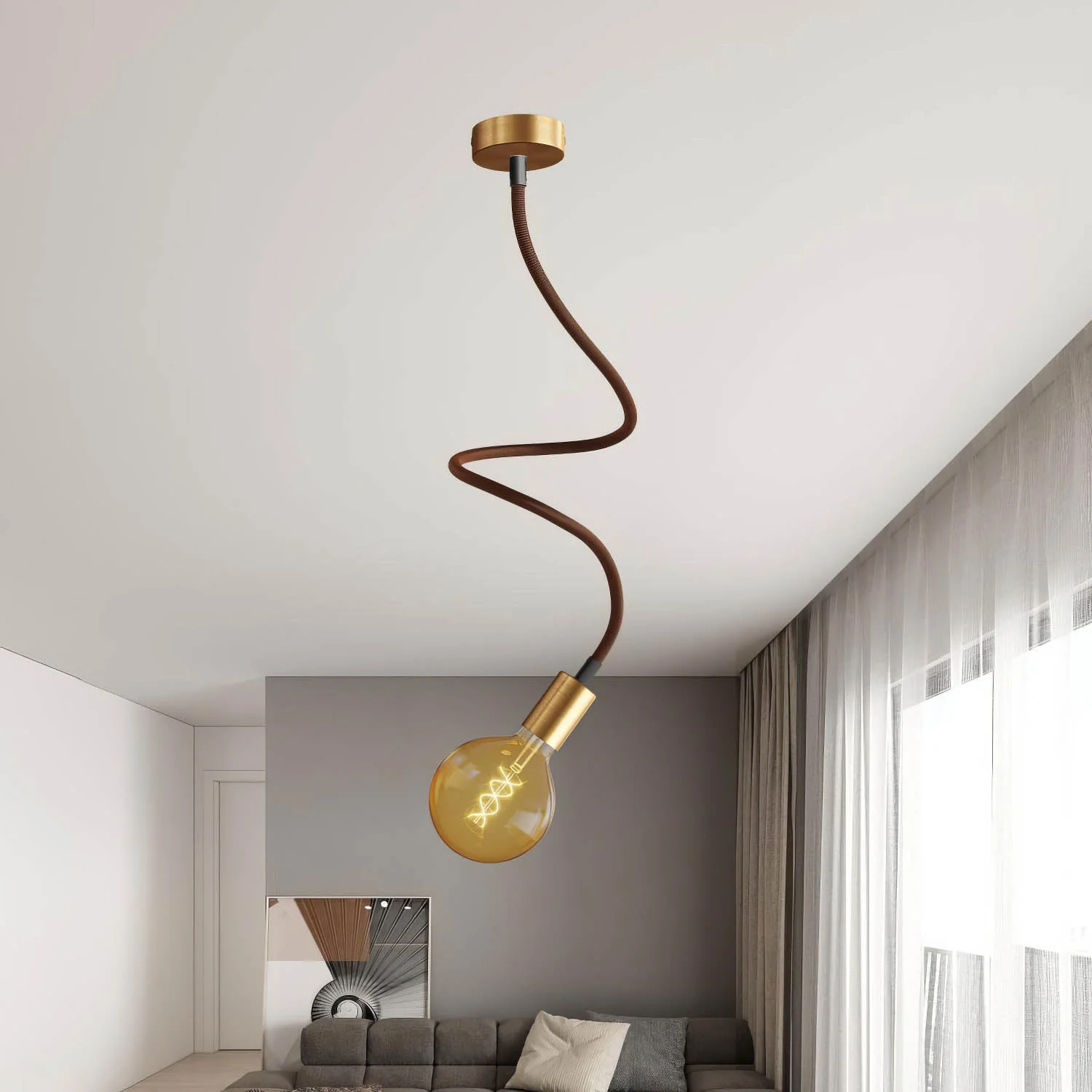 Creative Flex 90 cm ceiling lamp - Satin bronze - Image 2