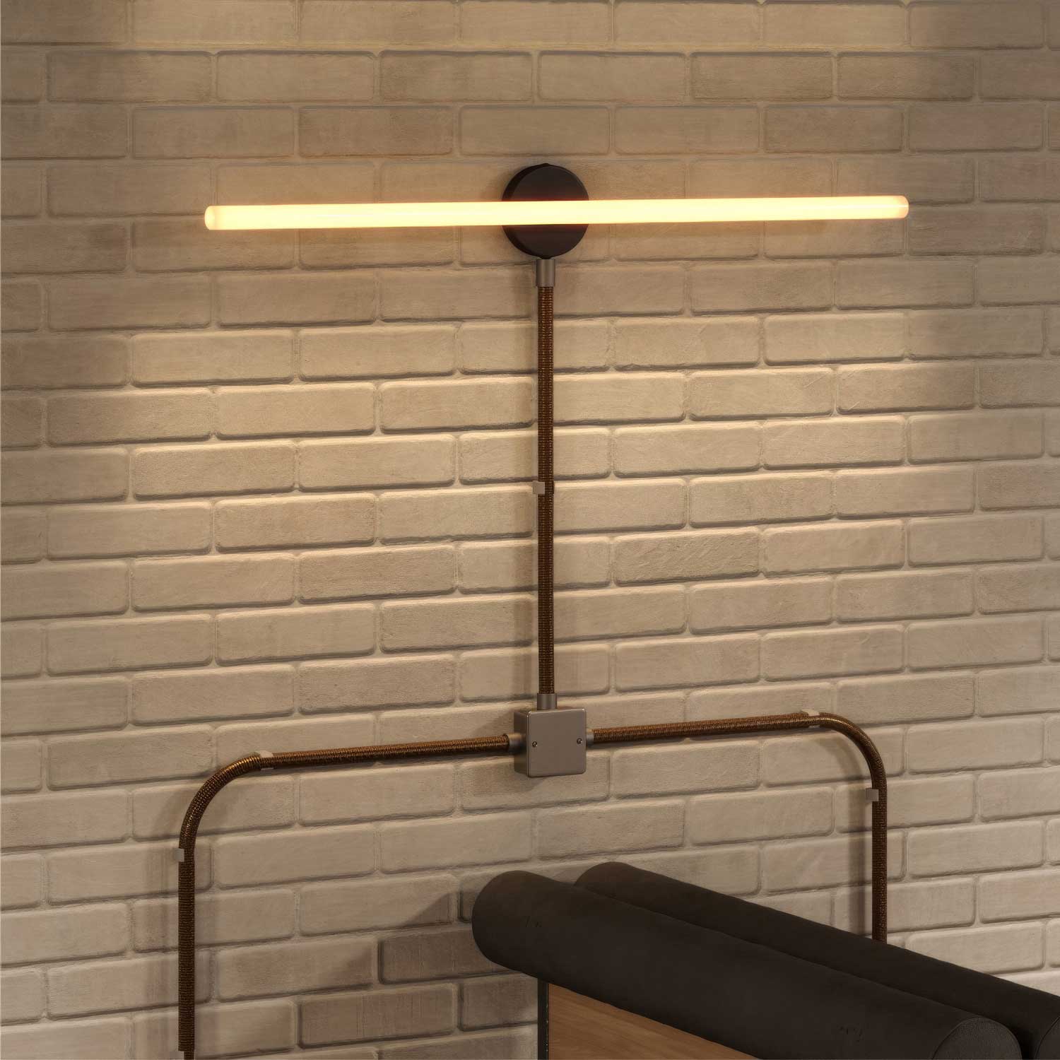 Creative-Tube, diameter 20 mm, covered in RZ24 Gold and Black Silk Effect fabric, mouldable conduit - Image 3