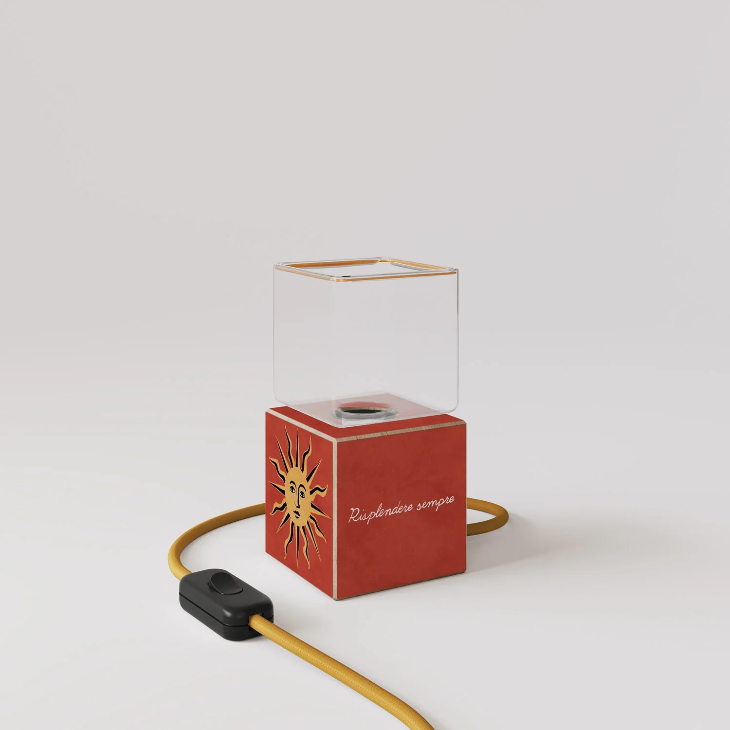 Cubetto table lamp with US plug, "The sun" Ghost bulb - Santomanifesto - Image 4