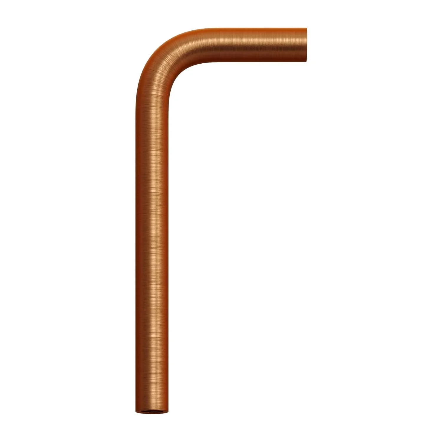 14 cm curved extension tube in metal - Satin copper