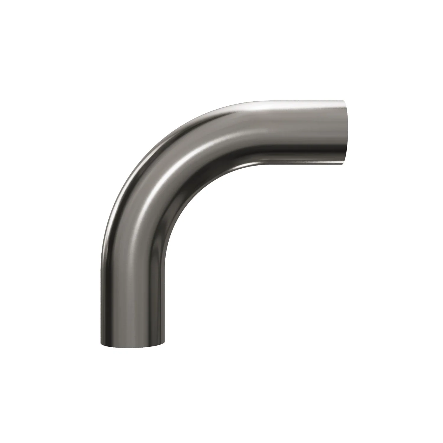 5 cm curved extension tube in metal - Satin stainless steel