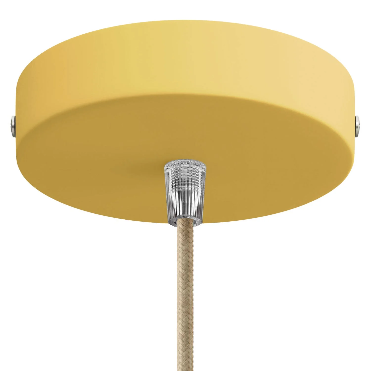 Cylindrical metal ceiling rose kit - Mustard