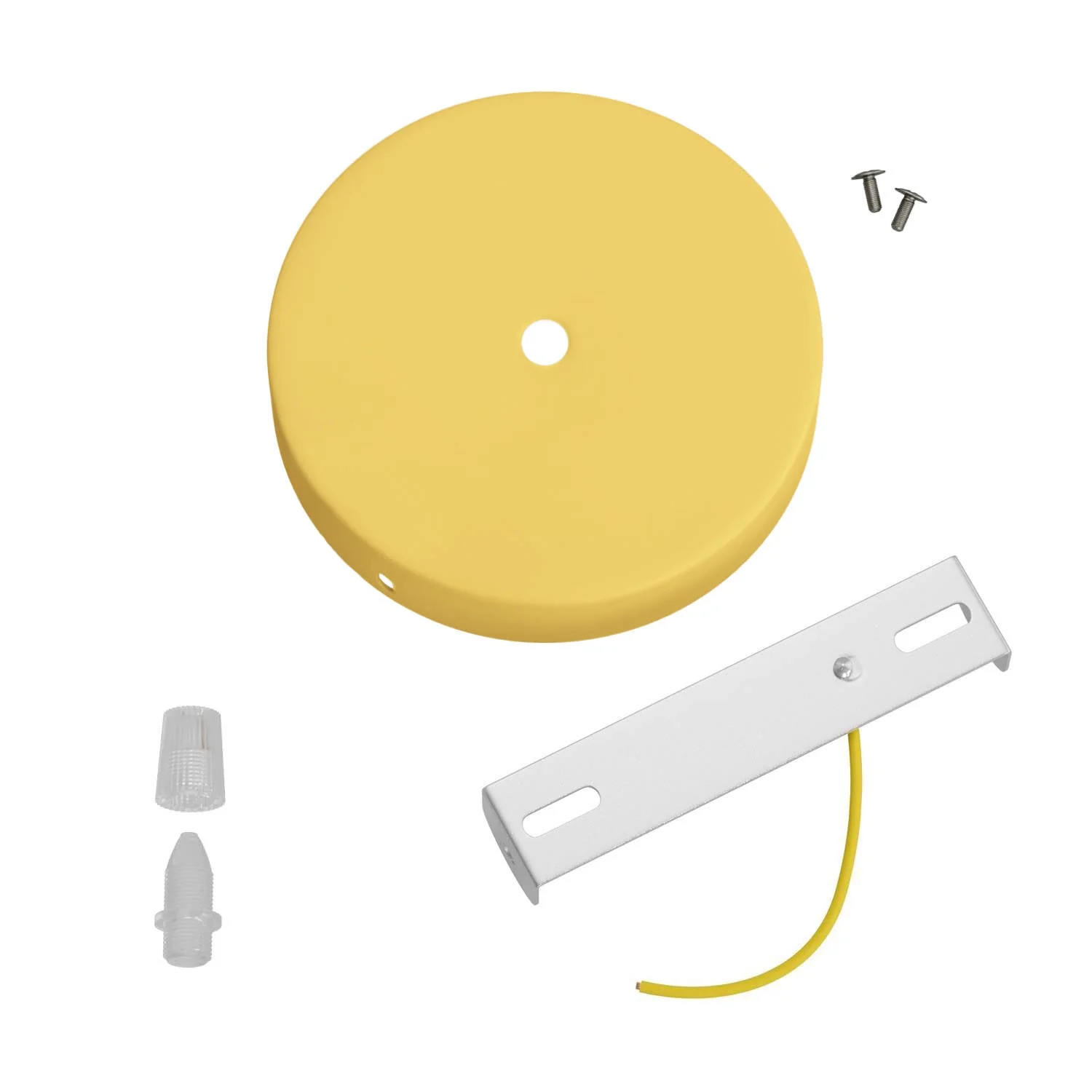 Cylindrical metal ceiling rose kit - Mustard - Image 3