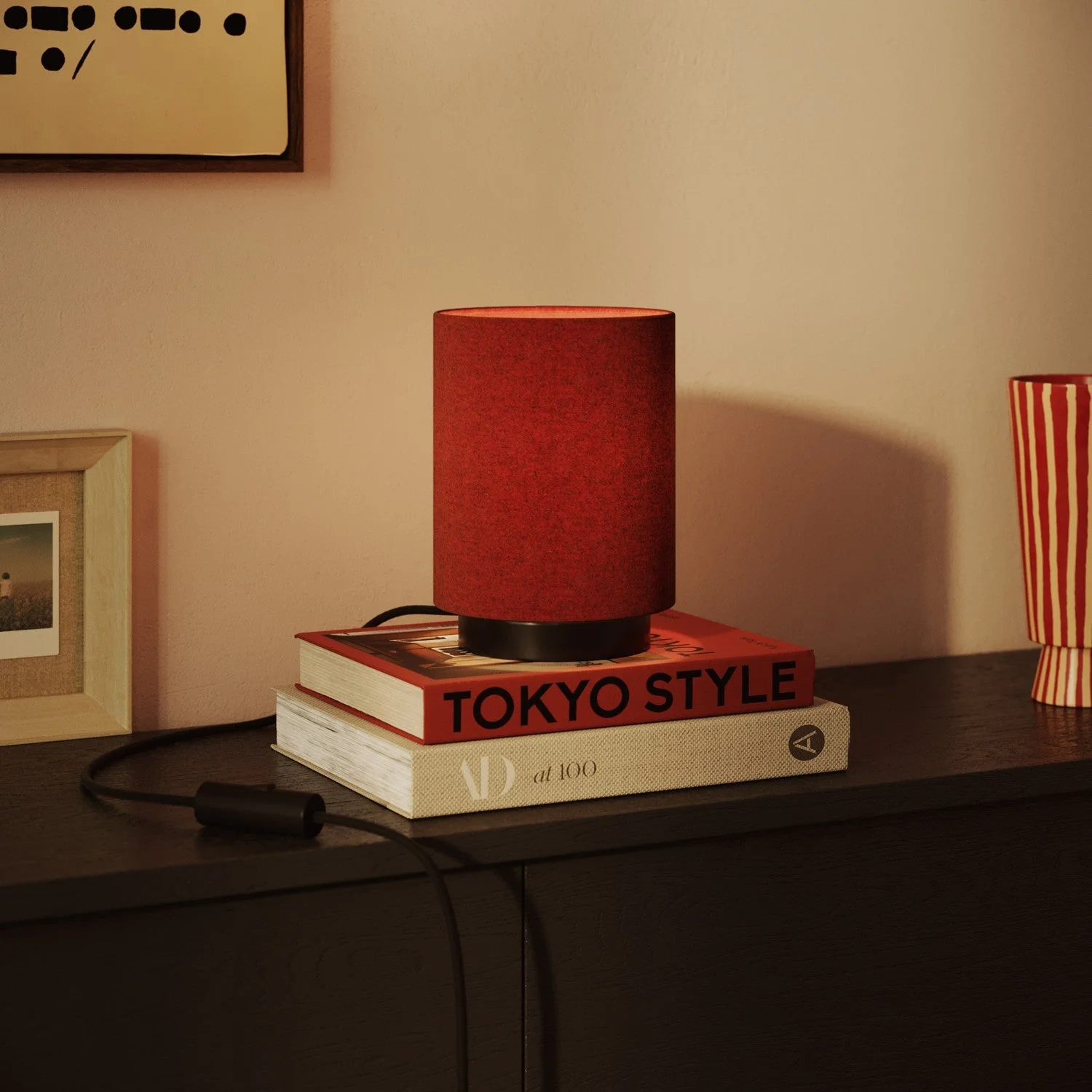 Cylindrical Lampshade S in fabric with E27 fitting - Made in Italy - Lobster Wool - Image 2