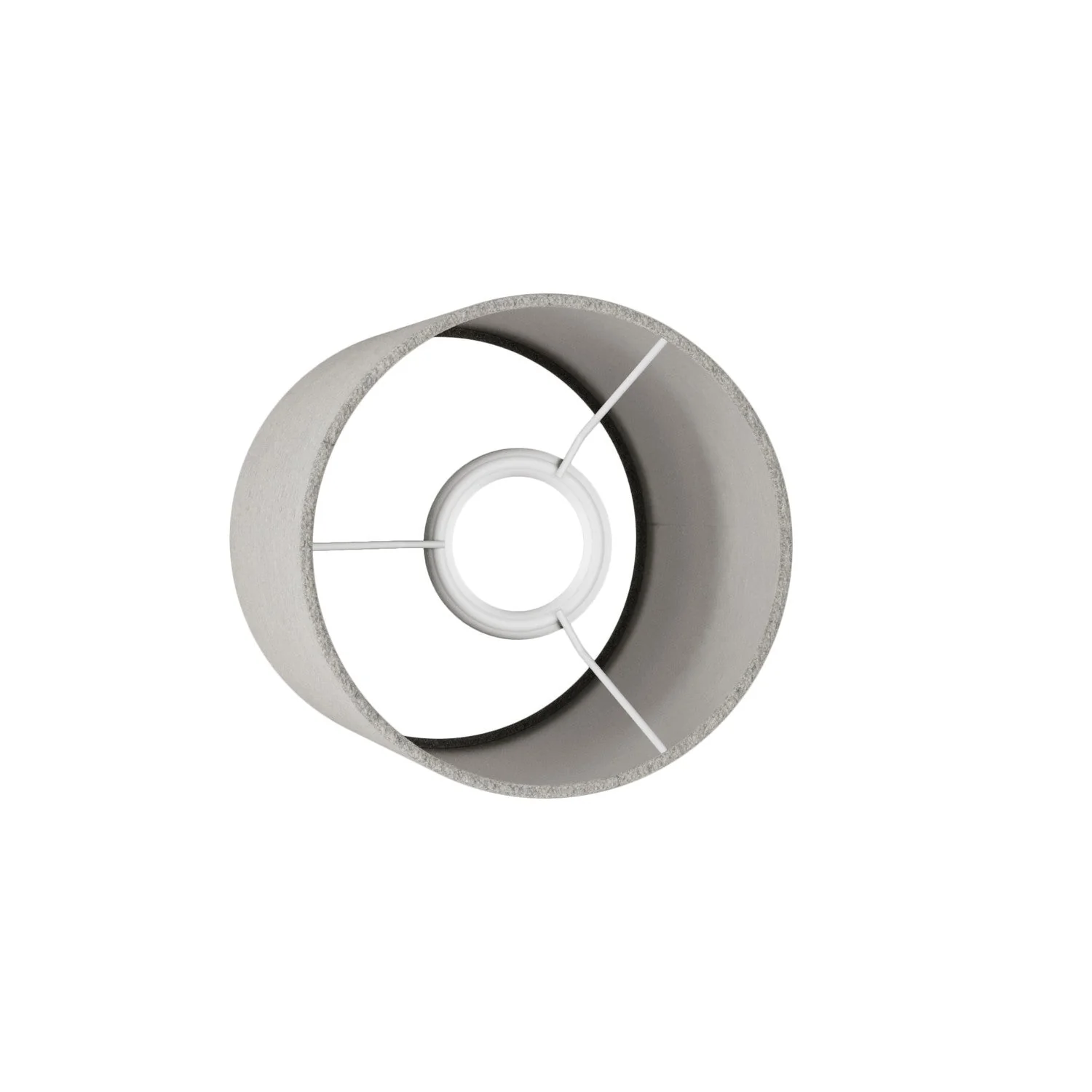 Cilindro S Lampshade in fabric with E27 fitting - Made in Italy - Light Gray Wool - Image 3