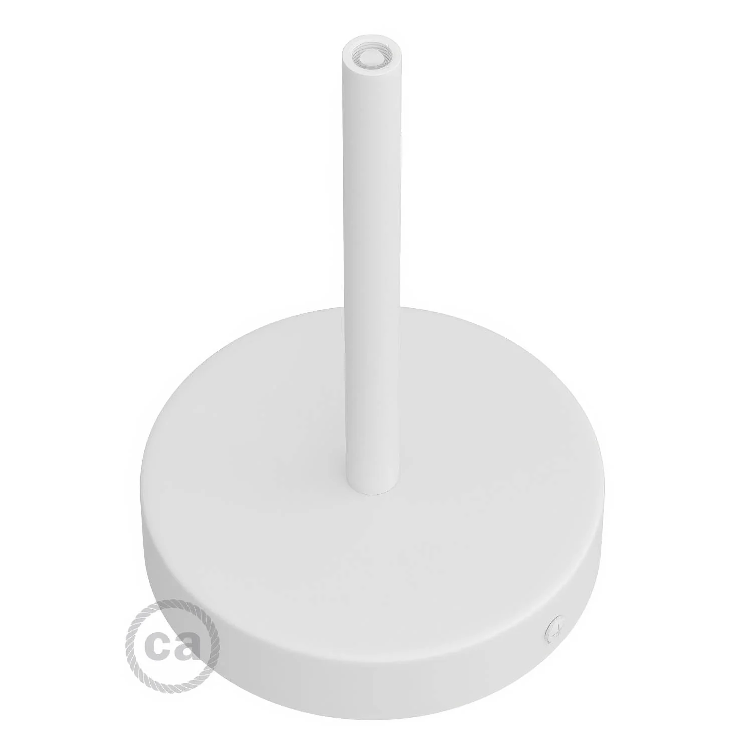 Cylindrical ceiling rose kit in metal with 15 cm cable clamp - Matt white - Image 2