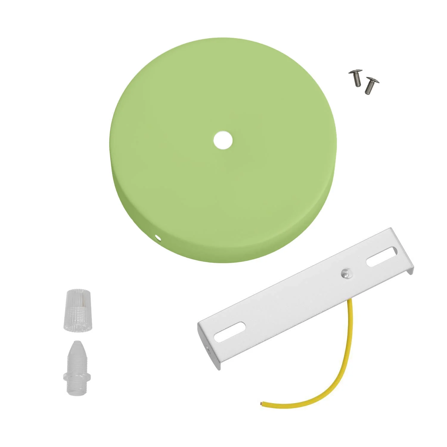 Cylindrical metal ceiling rose kit – Lawn green - Image 3