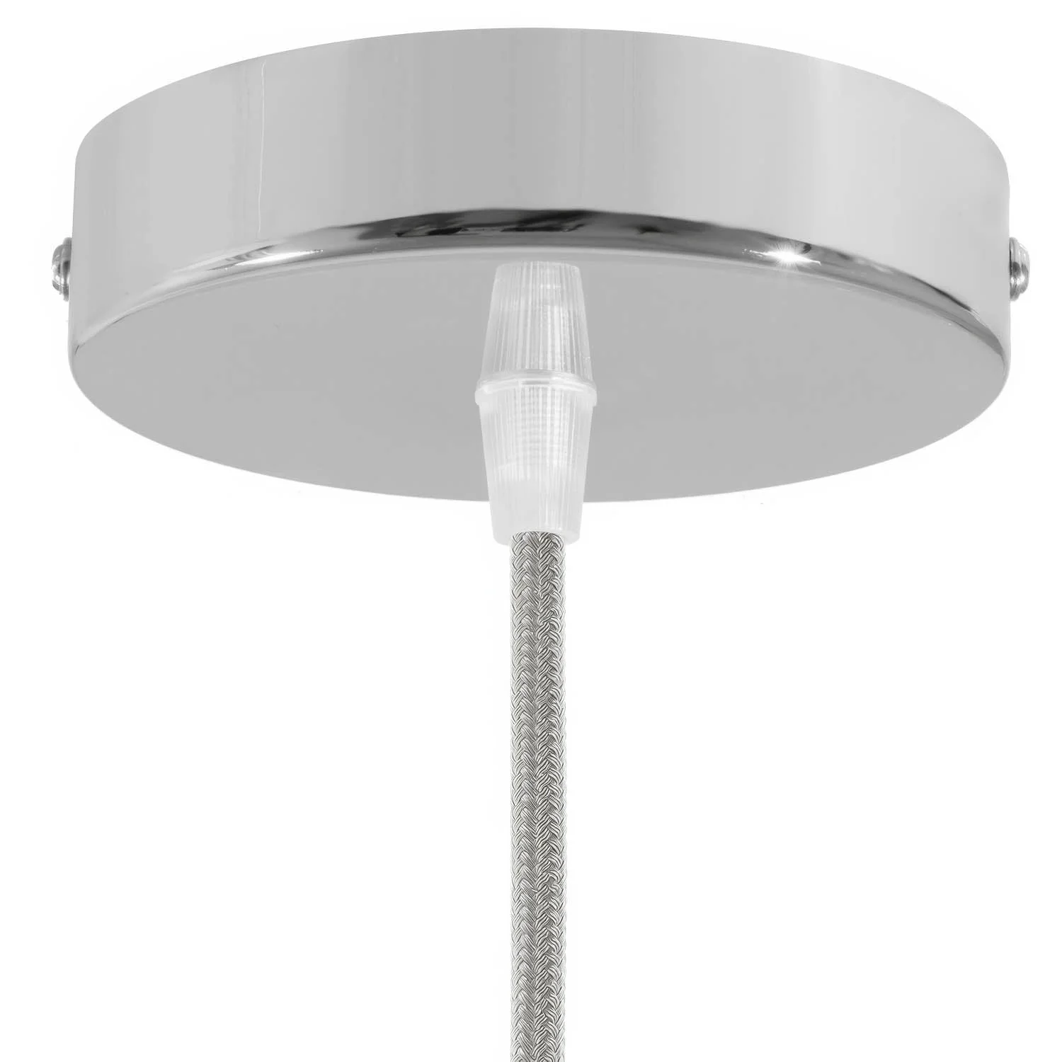 Cylindrical ceiling rose kit in metal – Chrome