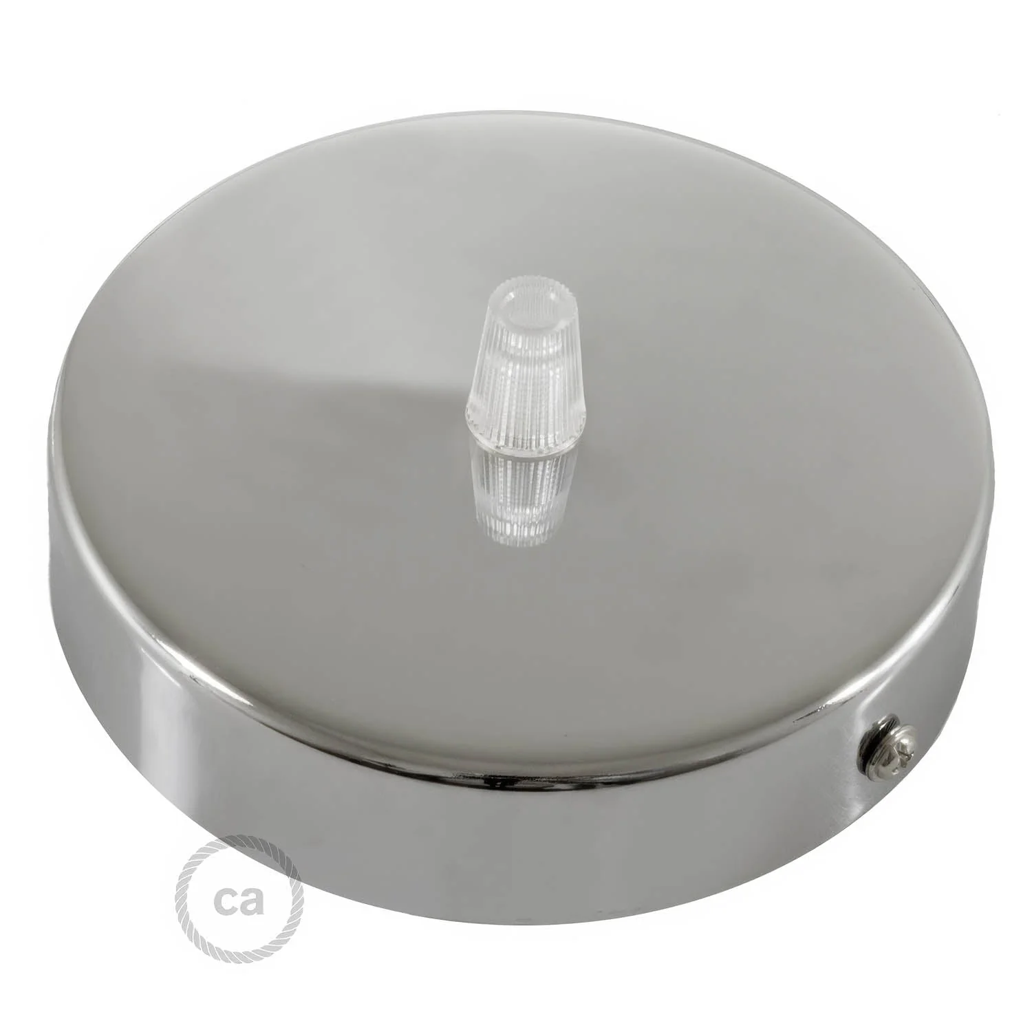 Cylindrical ceiling rose kit in metal – Chrome - Image 2