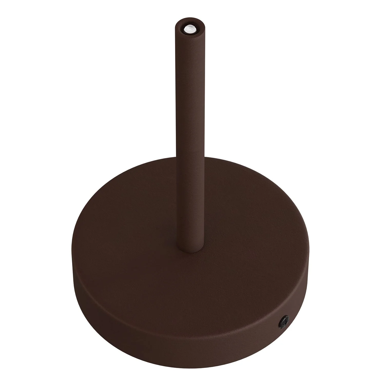 Cylindrical ceiling rose kit in metal with 15 cm cable clamp - Painted dark rust - Image 2