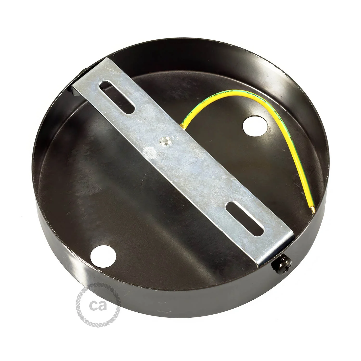 2-hole metal cylindrical ceiling rose kit - Pearl black - Image 4