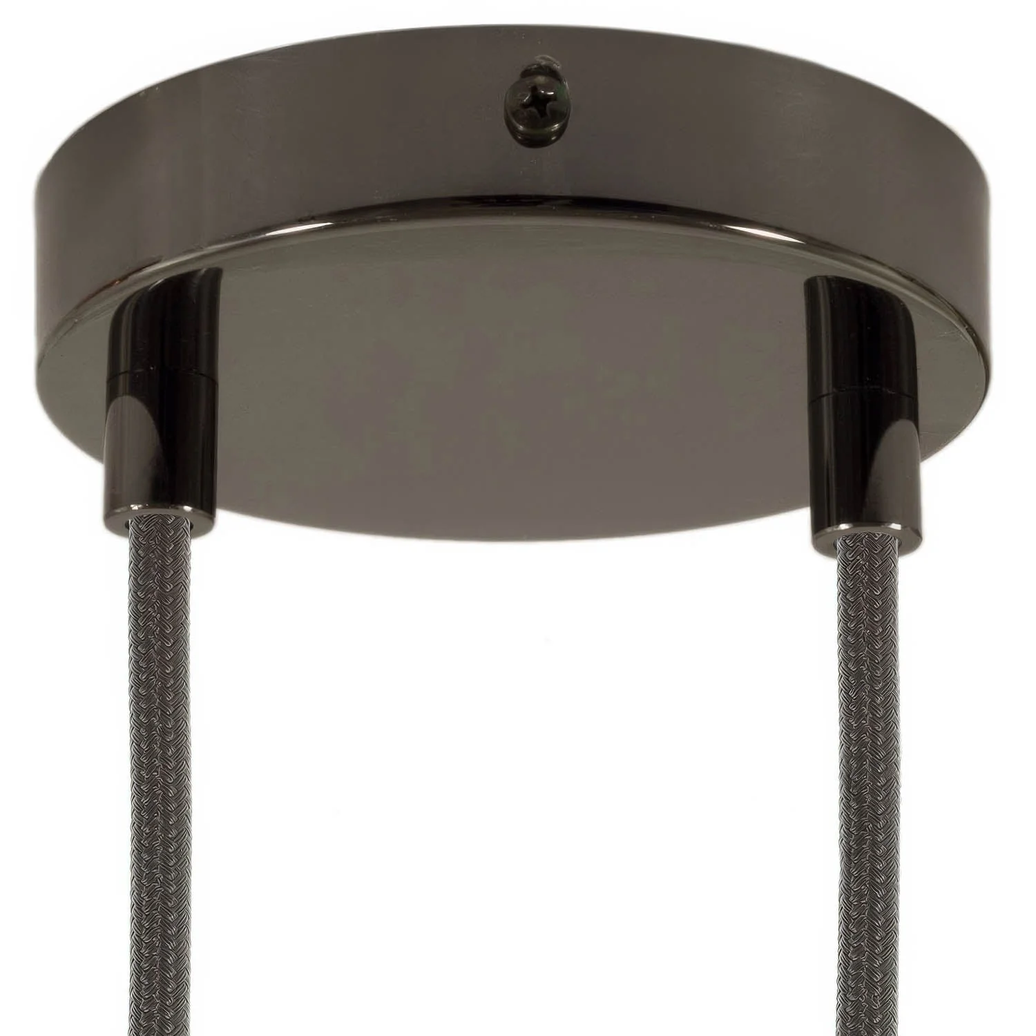 2-hole metal cylindrical ceiling rose kit - Pearl black - Image 6