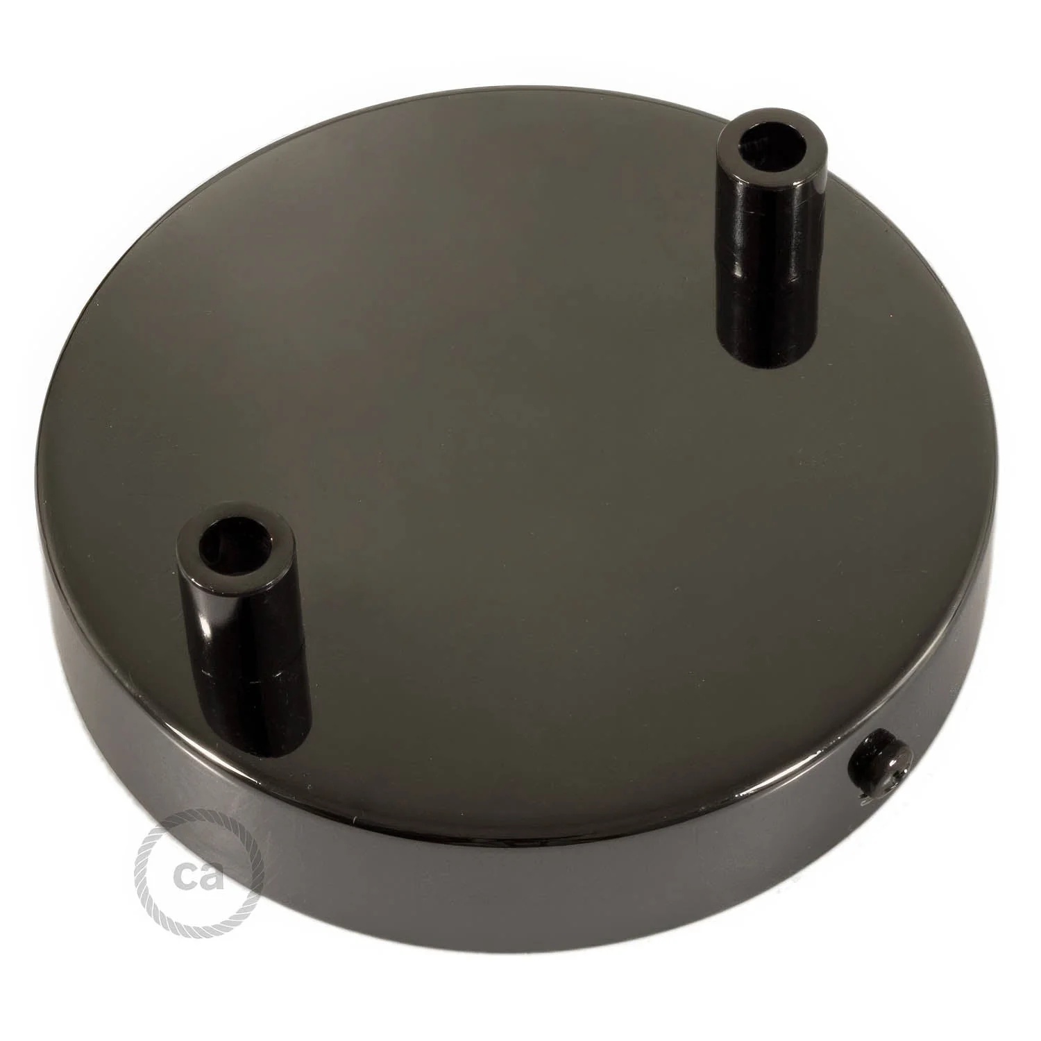 2-hole metal cylindrical ceiling rose kit - Pearl black - Image 7