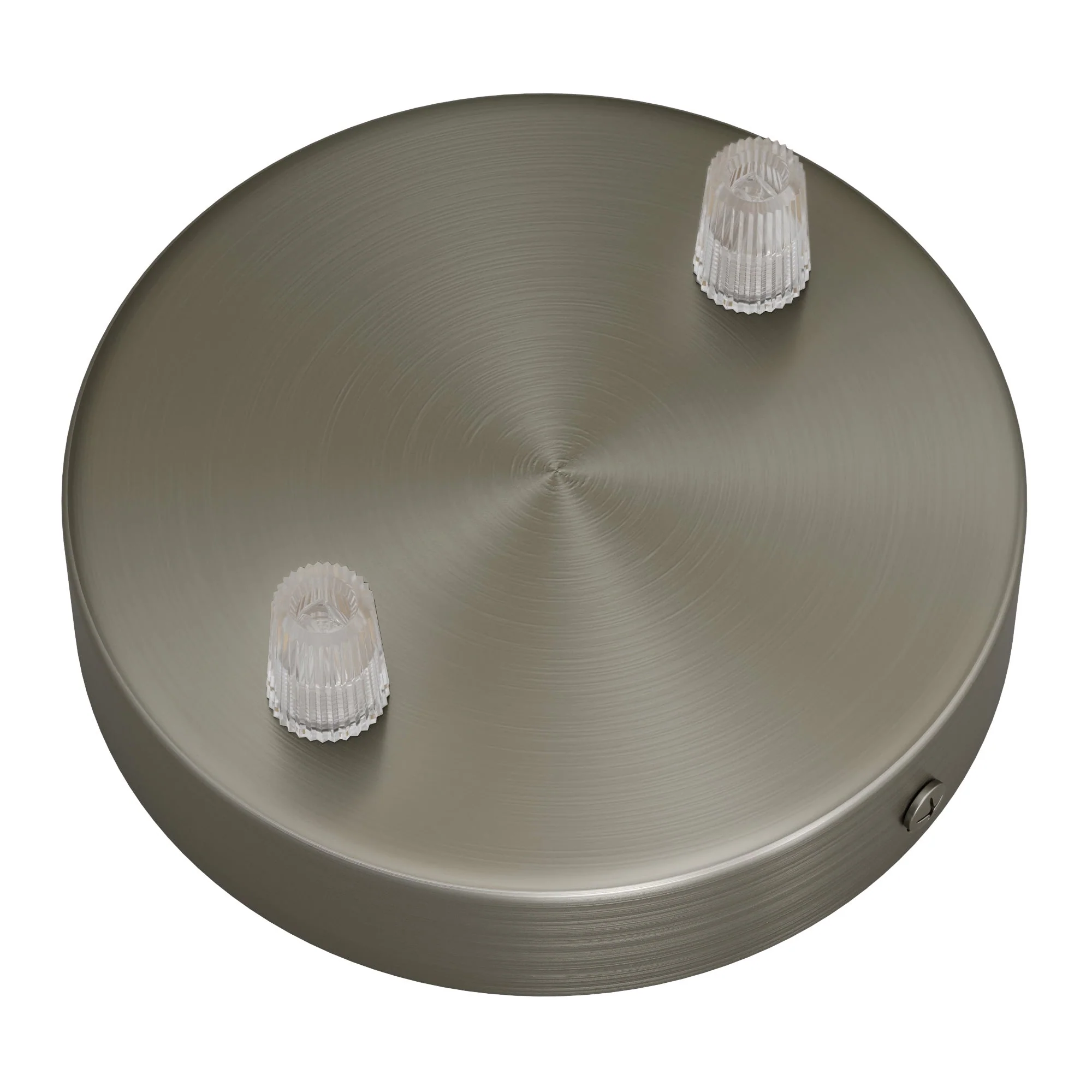 2-hole cylindrical metal ceiling rose kit - Satin titanium - Image 2