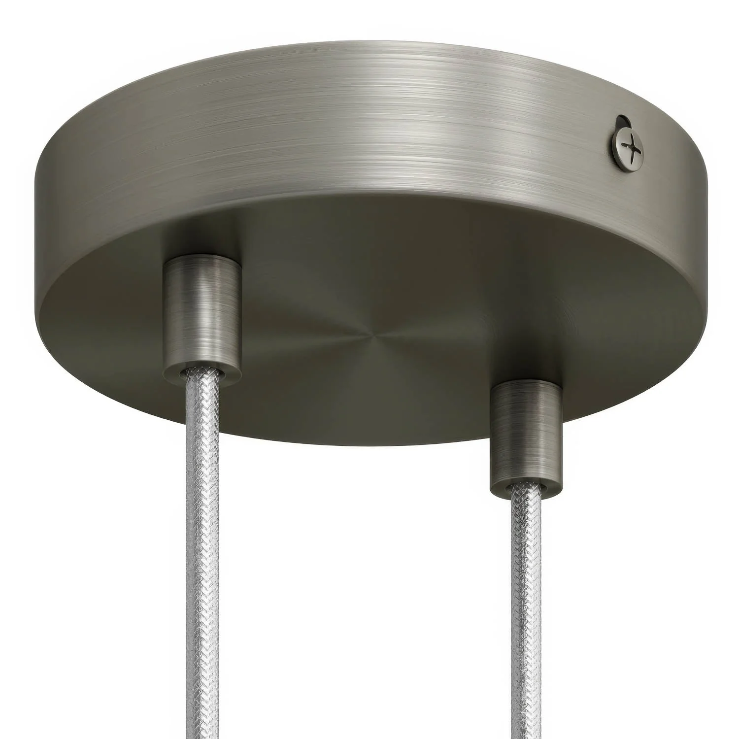 2-hole cylindrical metal ceiling rose kit - Satin titanium - Image 6
