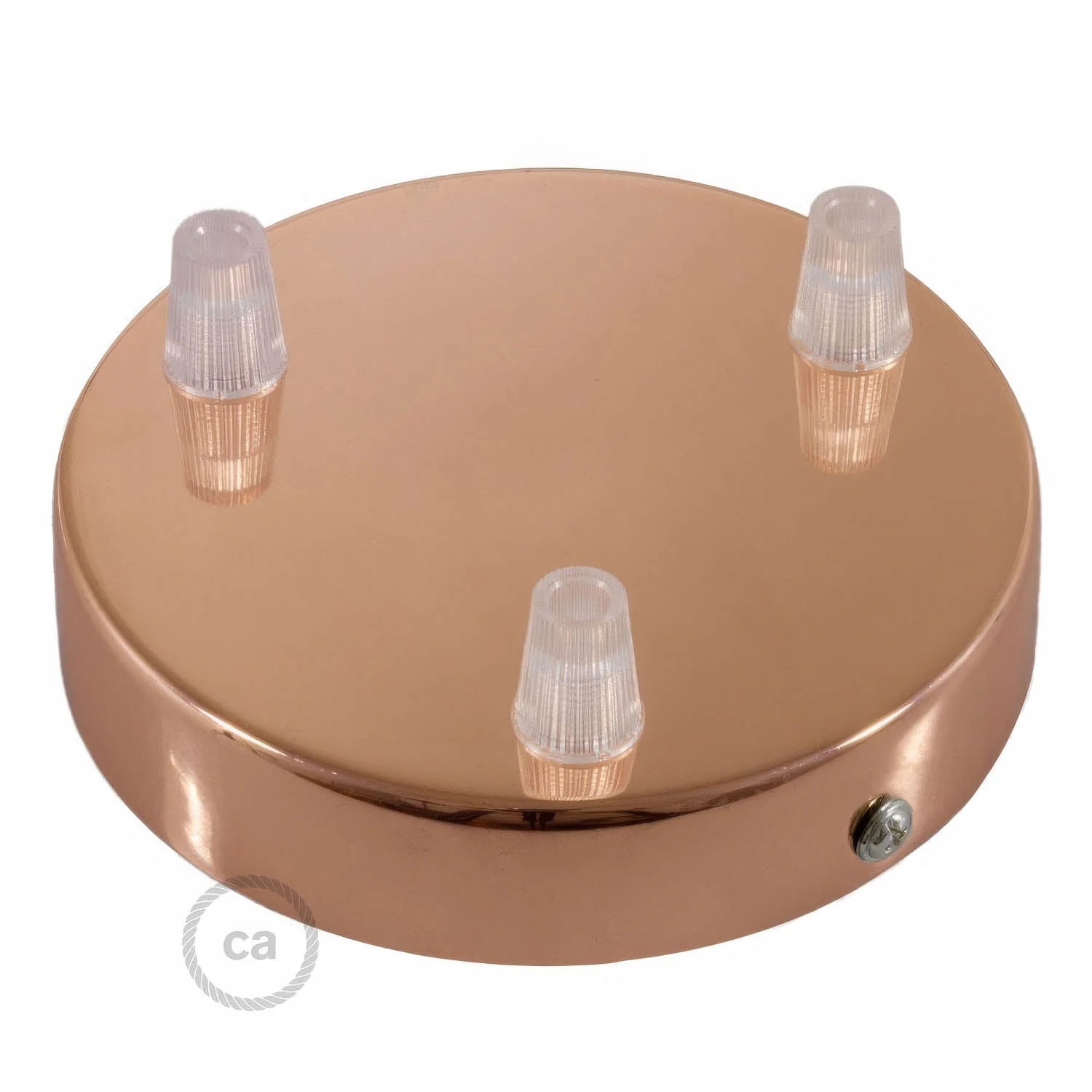 Cylindrical ceiling rose kit in metal with 3 holes - Copper - Image 2