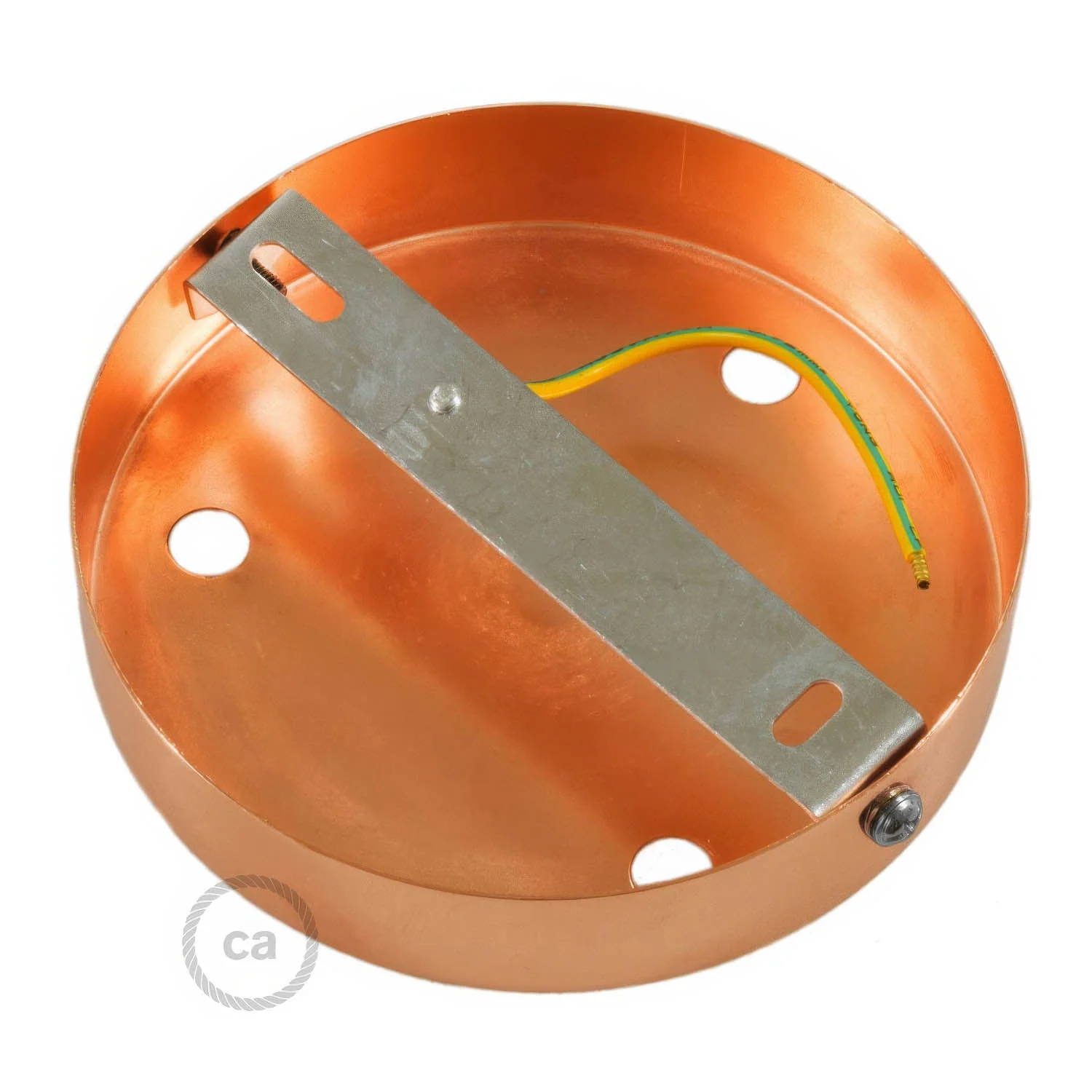 Cylindrical ceiling rose kit in metal with 3 holes - Copper - Image 4