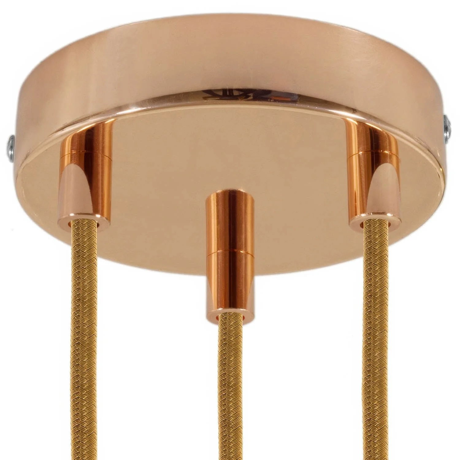 Cylindrical ceiling rose kit in metal with 3 holes - Copper - Image 6