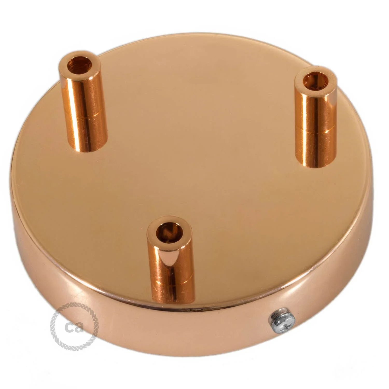 Cylindrical ceiling rose kit in metal with 3 holes - Copper - Image 7