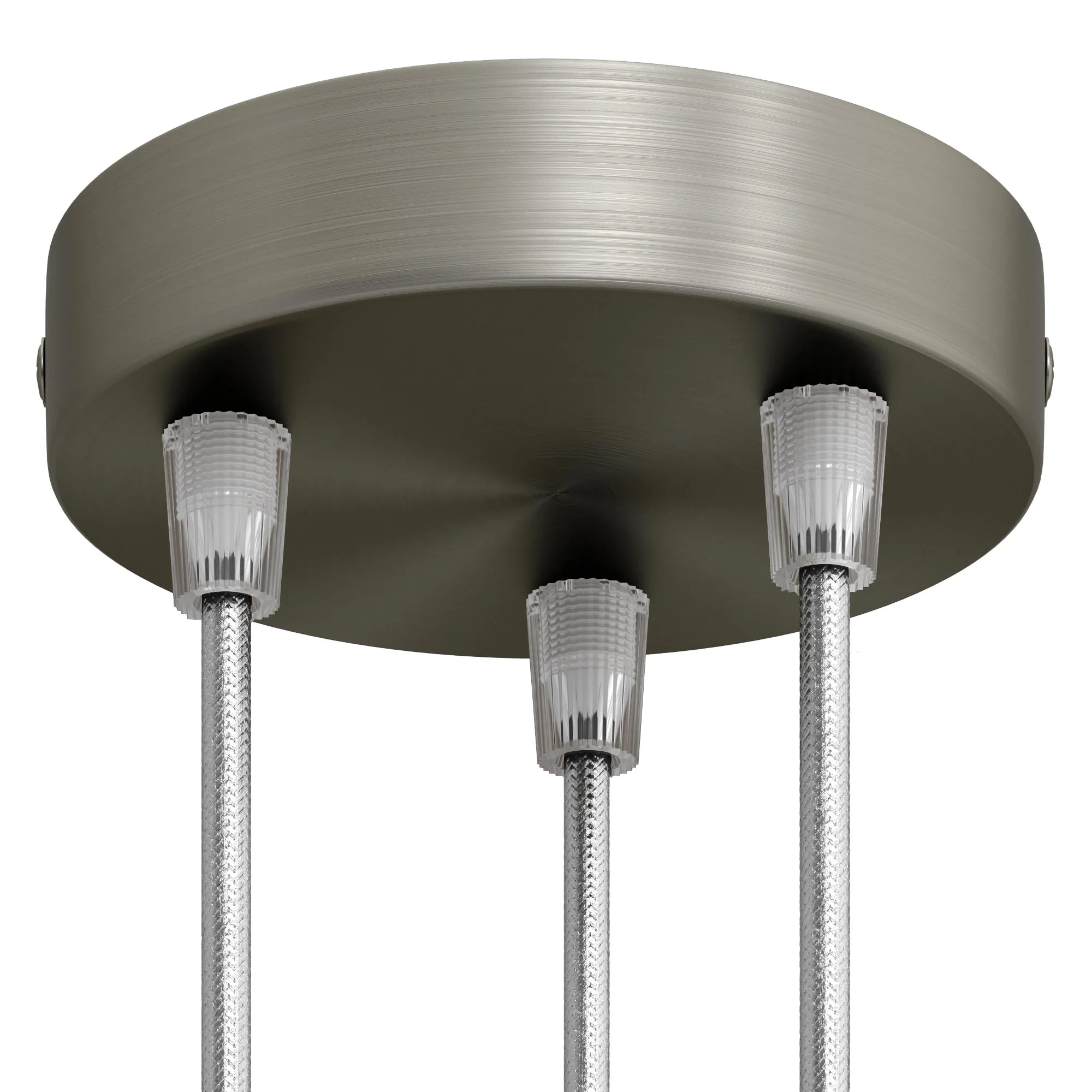 3-hole cylindrical metal ceiling rose kit - Satin titanium