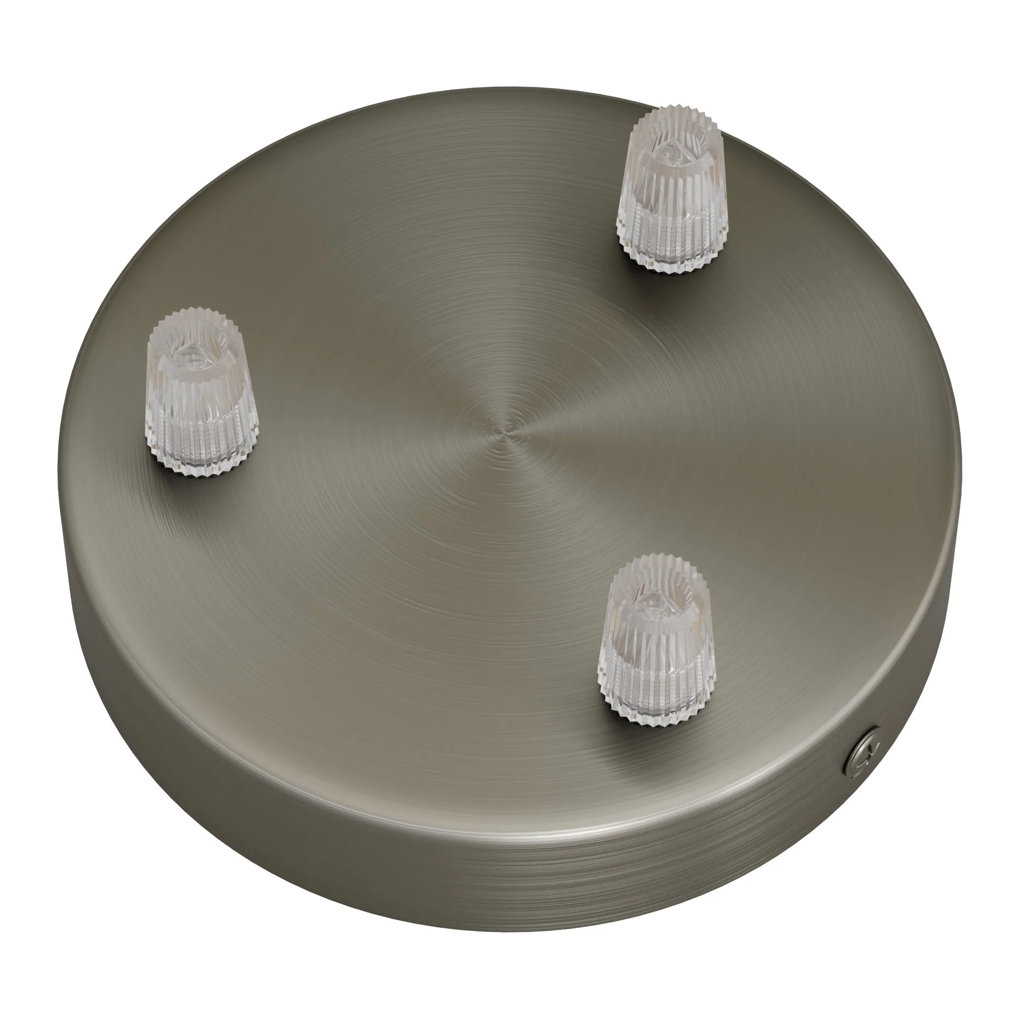 3-hole cylindrical metal ceiling rose kit - Satin titanium - Image 2