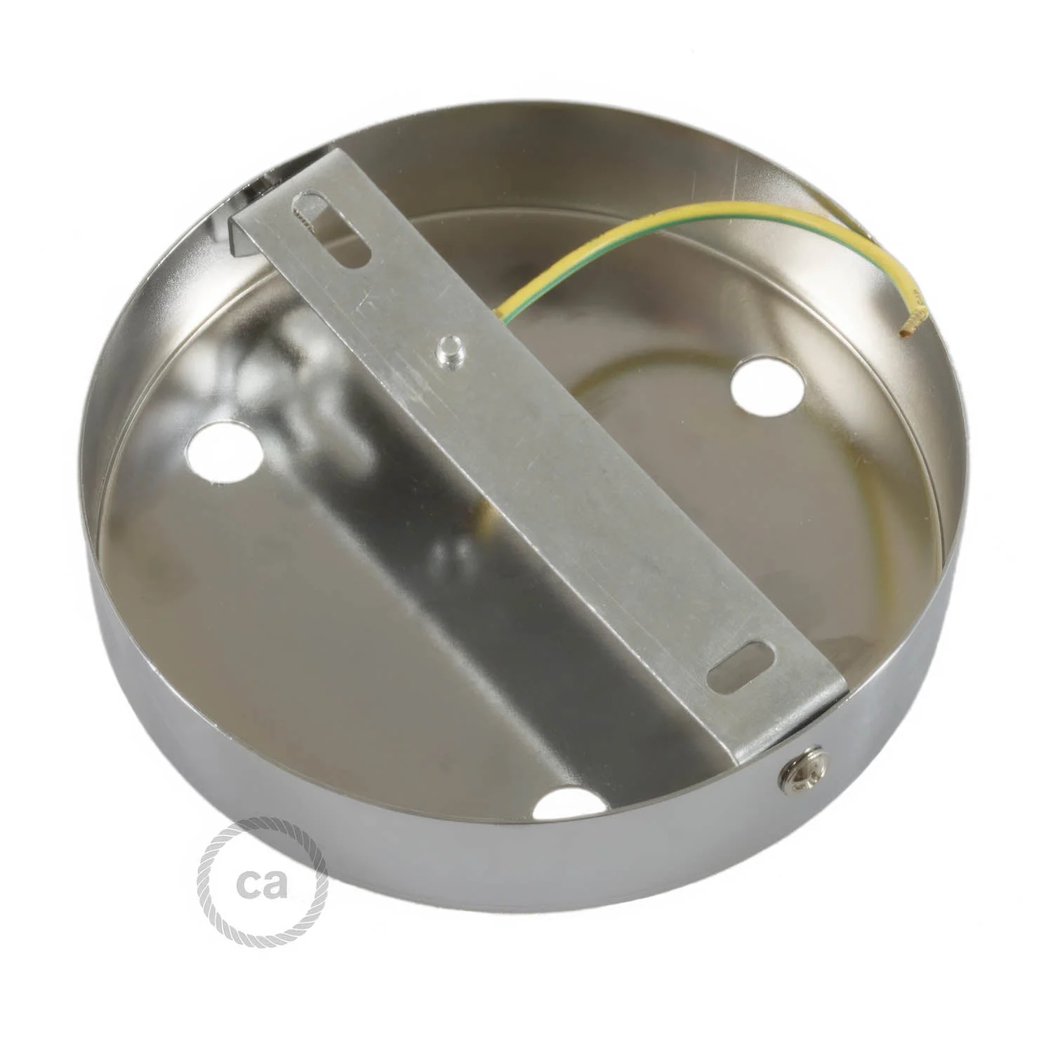 3-hole cylindrical metal ceiling rose kit - Satin titanium - Image 4