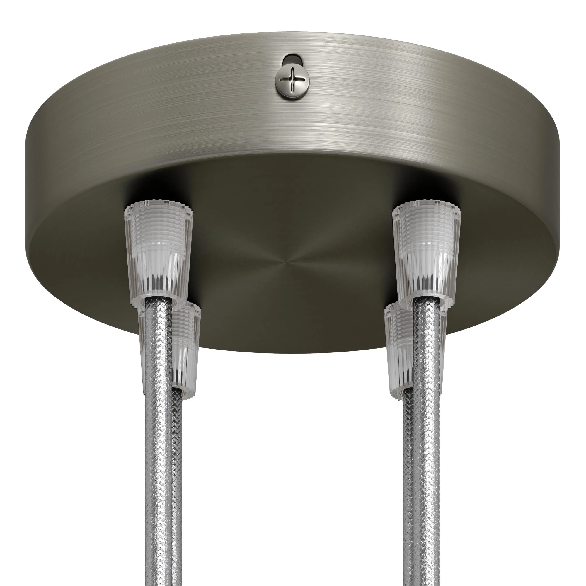 4-hole cylindrical metal ceiling rose kit - Satin titanium