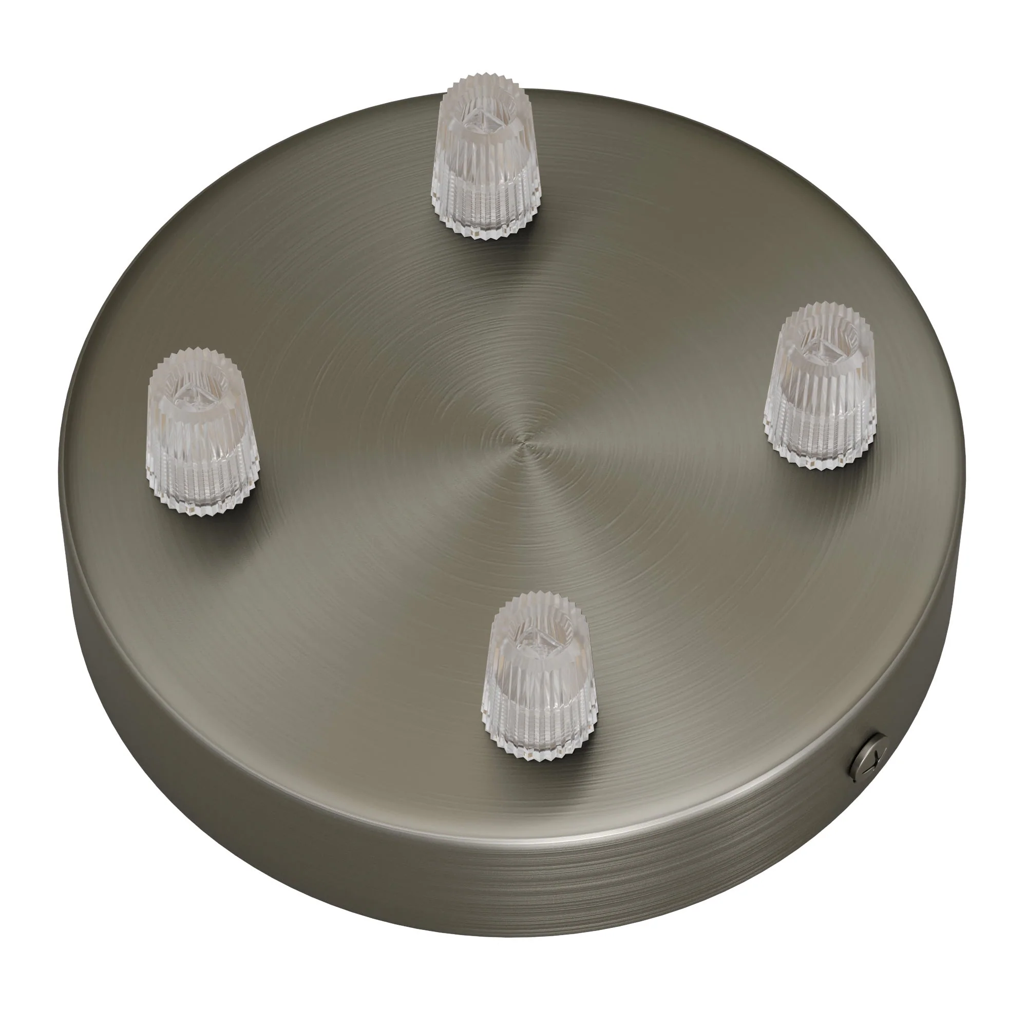 4-hole cylindrical metal ceiling rose kit - Satin titanium - Image 2