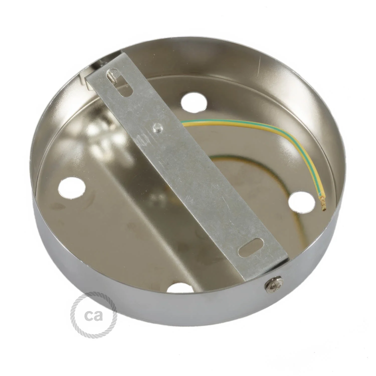 4-hole cylindrical metal ceiling rose kit - Satin titanium - Image 4