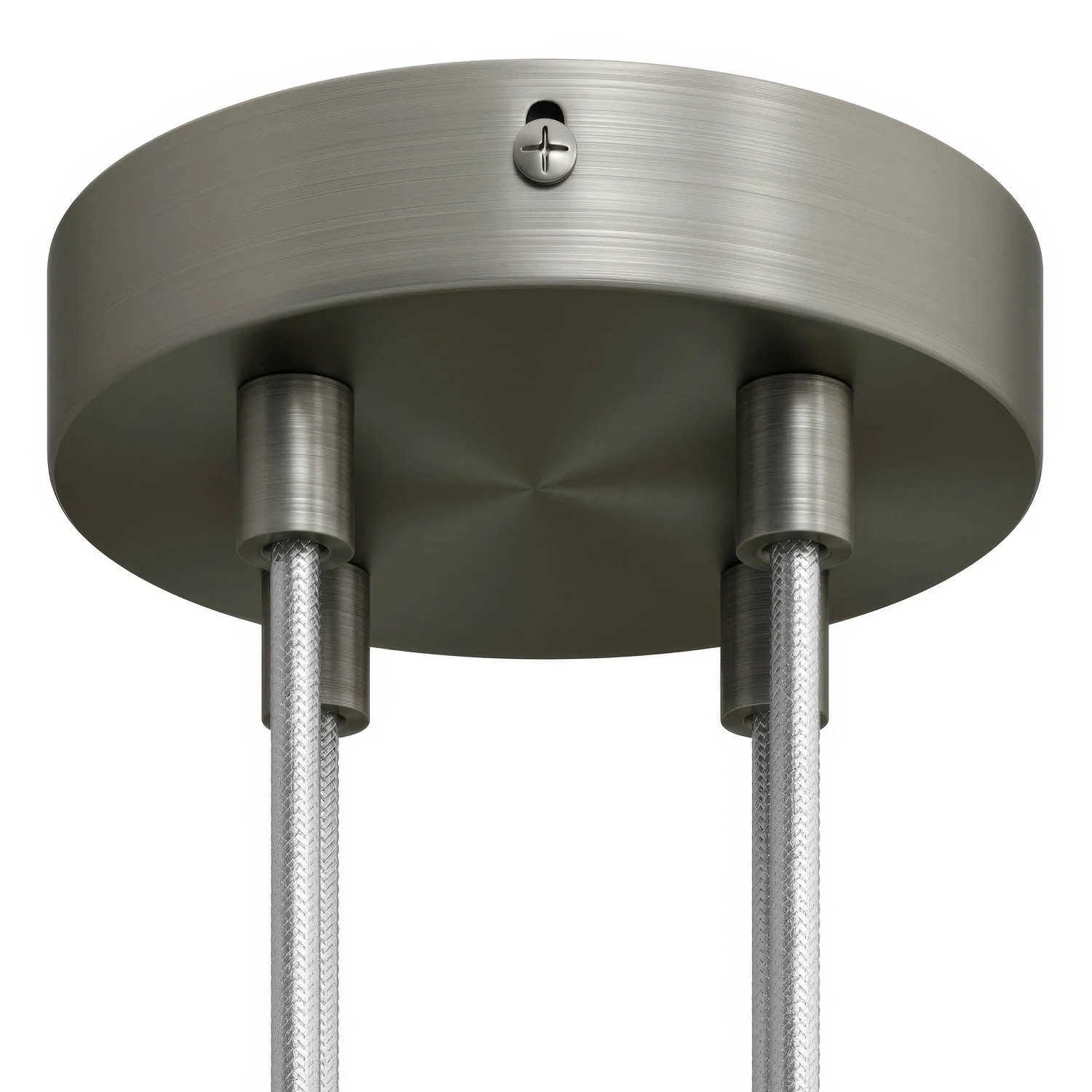 4-hole cylindrical metal ceiling rose kit - Satin titanium - Image 6