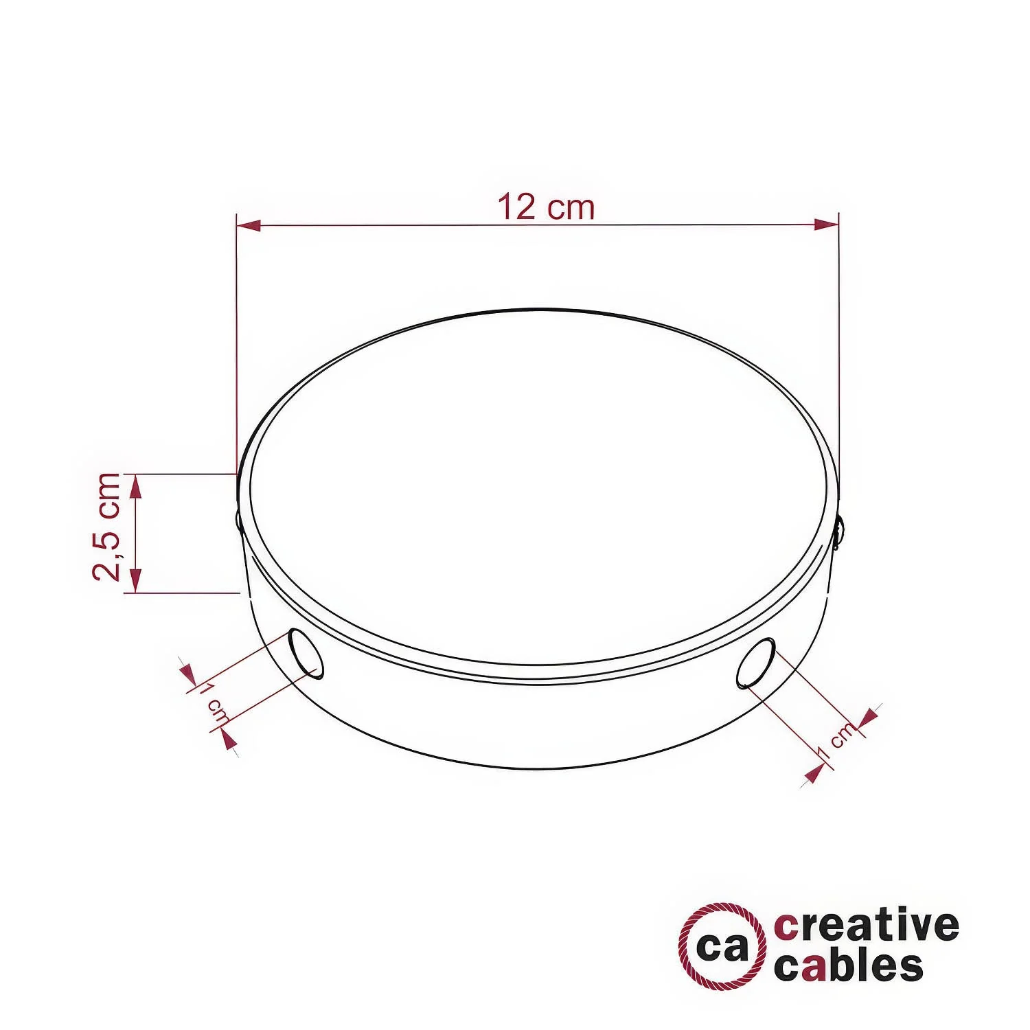 Cylindrical metal ceiling rose kit with 4 side holes (junction box) - Chrome - Image 5