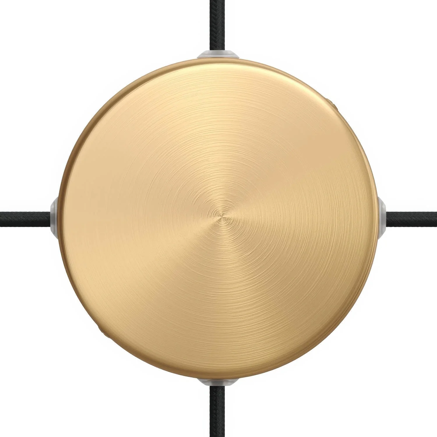 4-hole cylindrical metal ceiling rose kit with side holes (junction box) - Satin bronze
