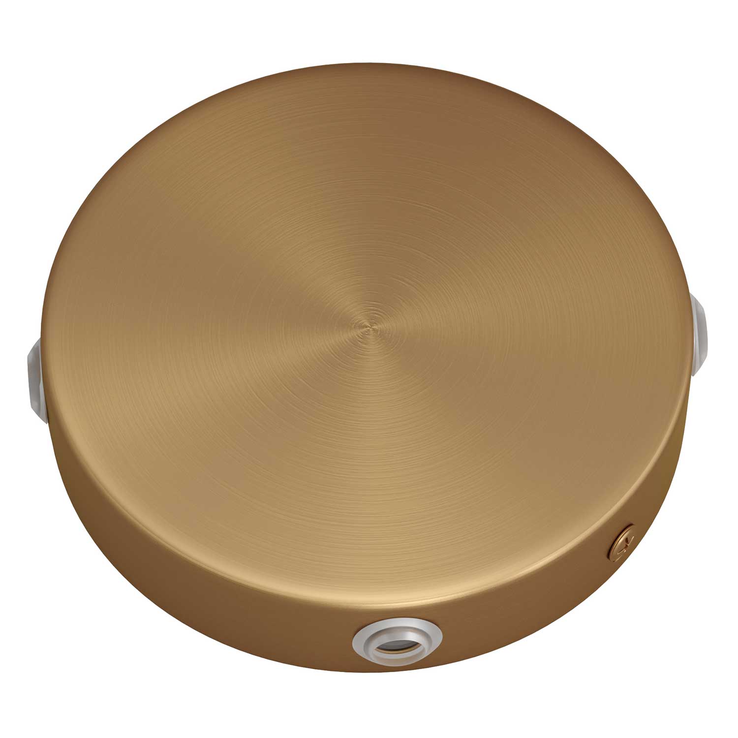 4-hole cylindrical metal ceiling rose kit with side holes (junction box) - Satin bronze - Image 2