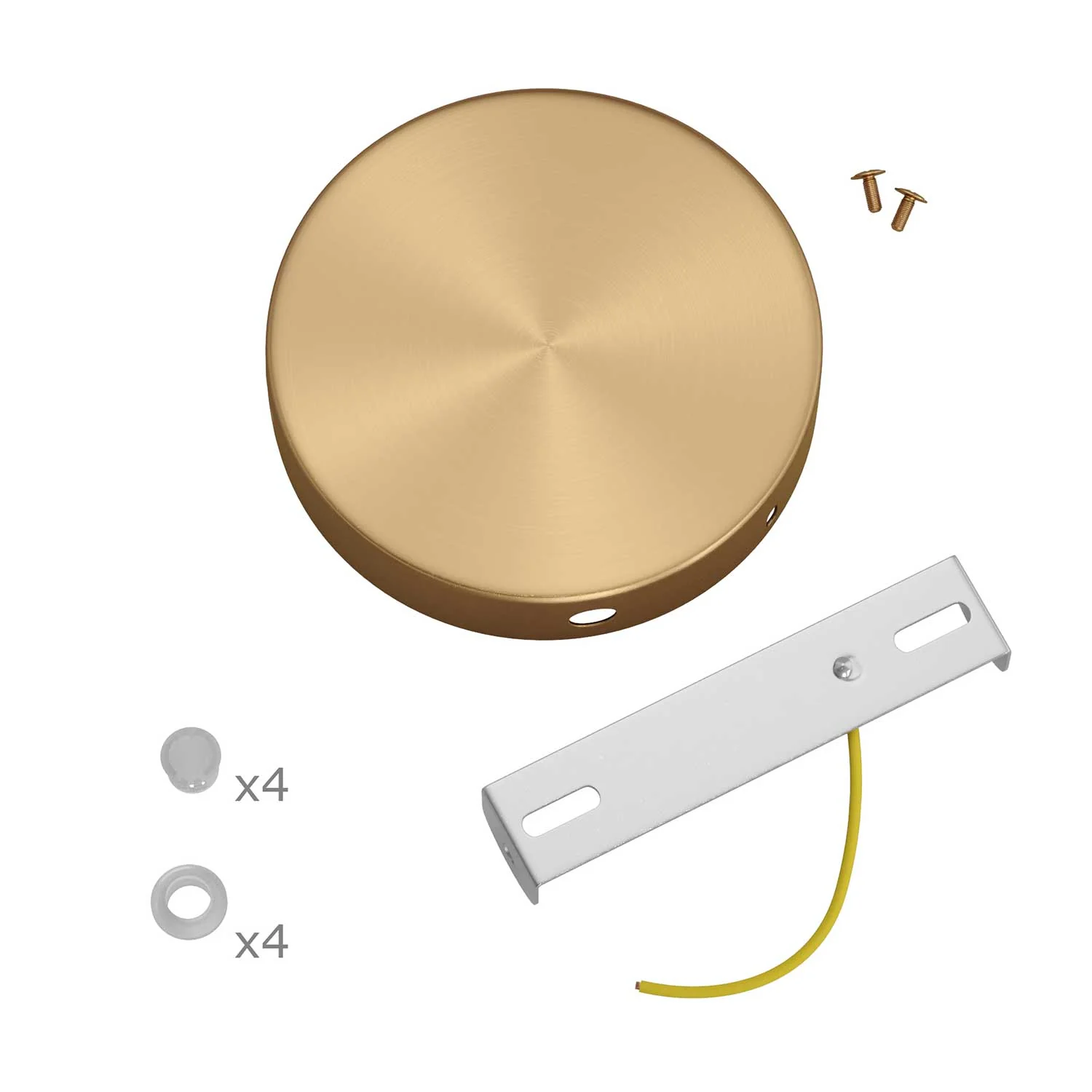 4-hole cylindrical metal ceiling rose kit with side holes (junction box) - Satin bronze - Image 3