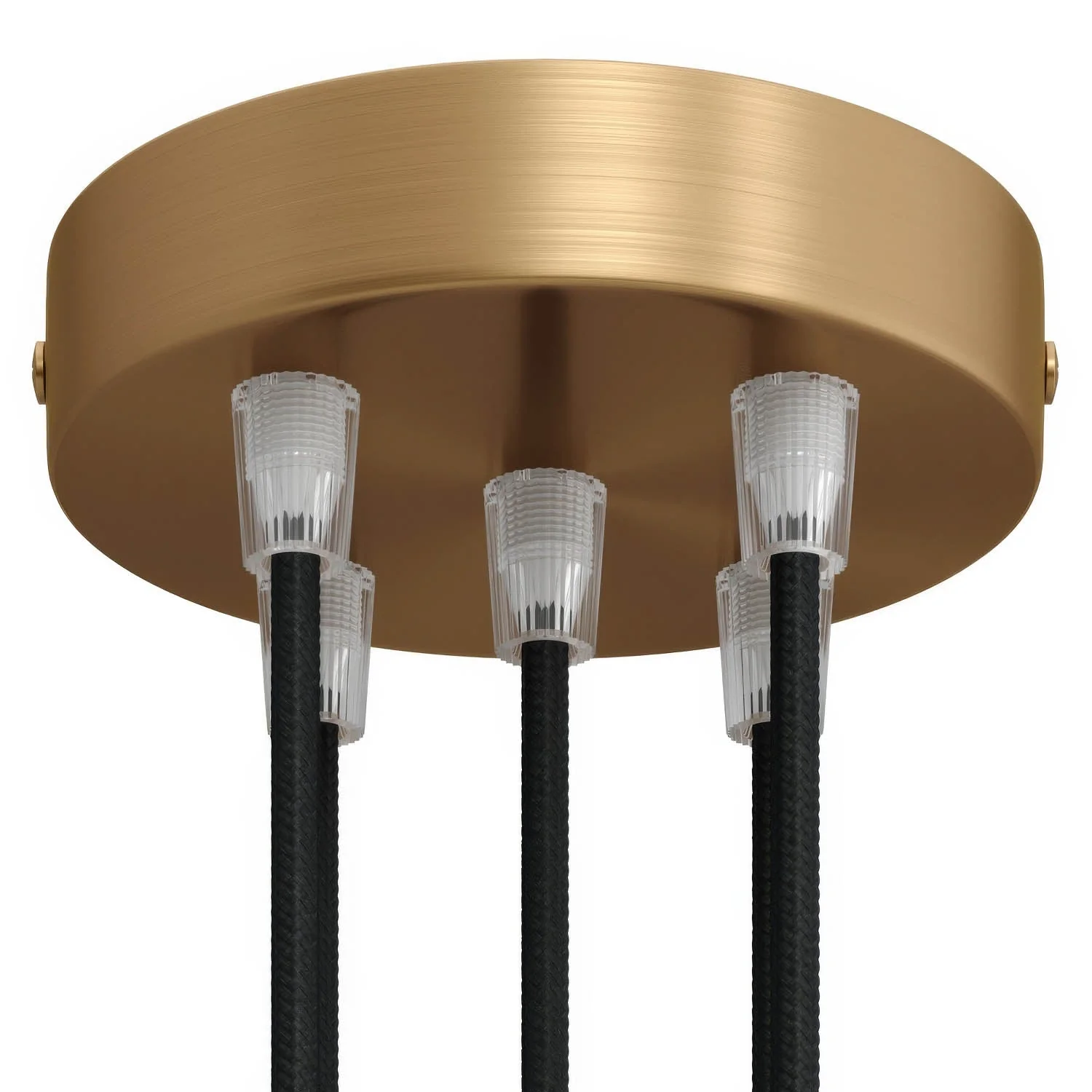 Cylindrical metal ceiling rose kit with 5 holes - Satin bronze