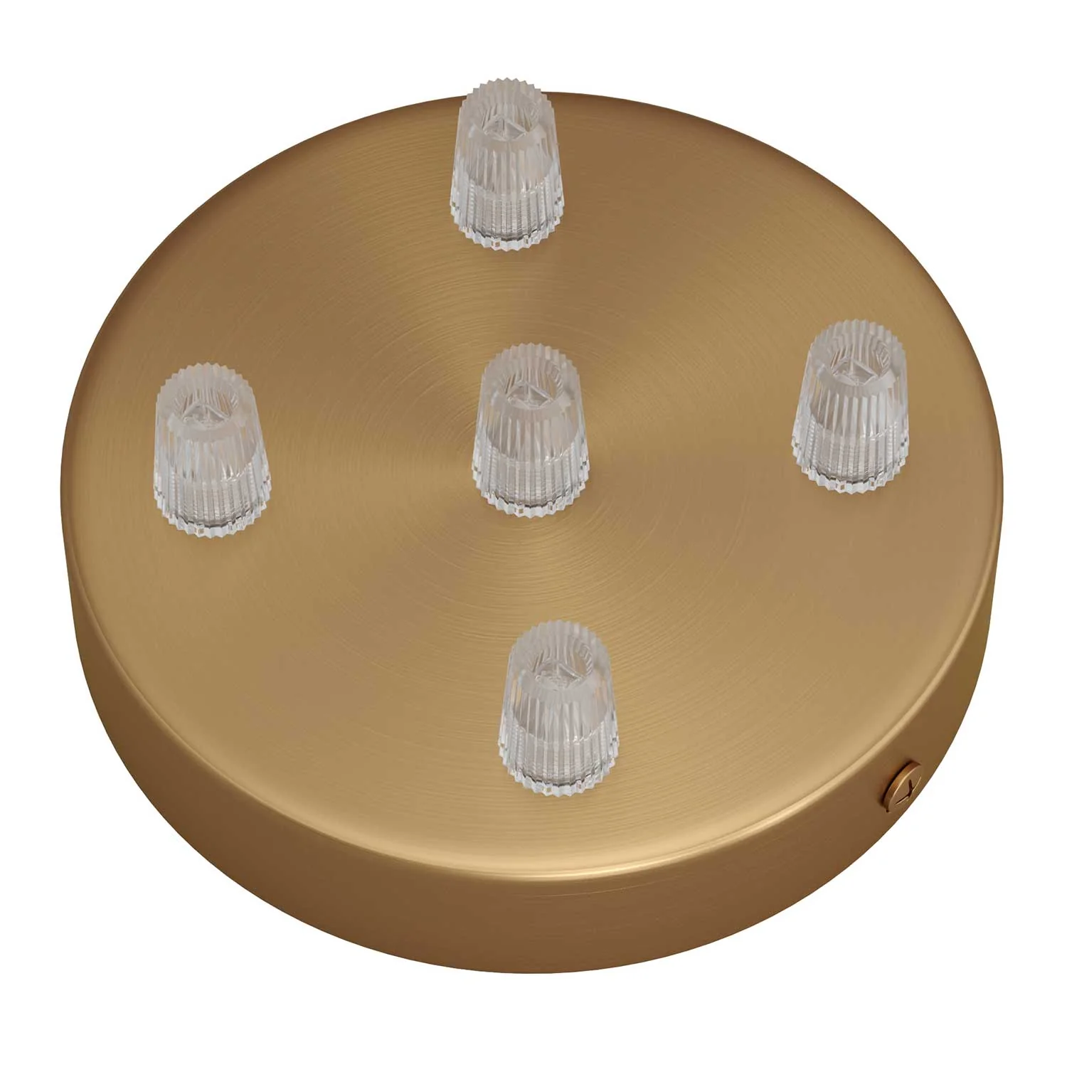 Cylindrical metal ceiling rose kit with 5 holes - Satin bronze - Image 2