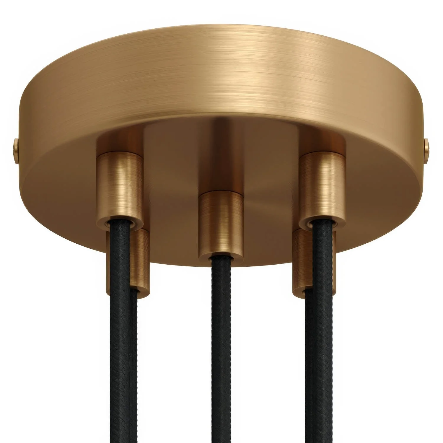 Cylindrical metal ceiling rose kit with 5 holes - Satin bronze - Image 6