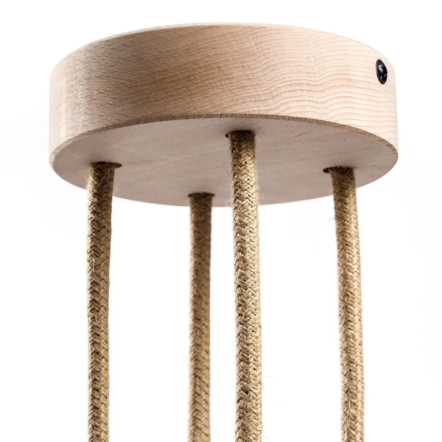 Cylindrical wooden ceiling rose kit with 4 holes - Neutral