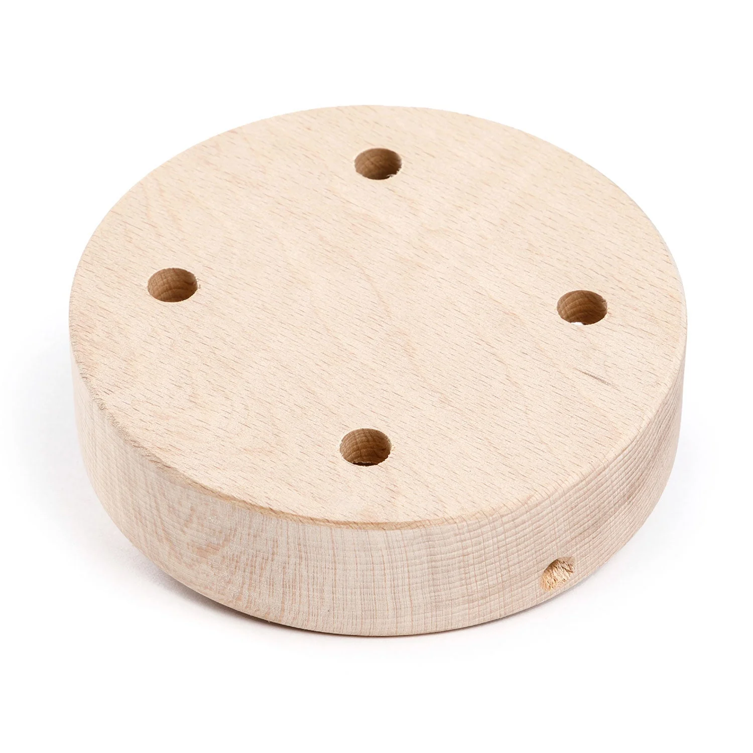 Cylindrical wooden ceiling rose kit with 4 holes - Neutral - Image 2