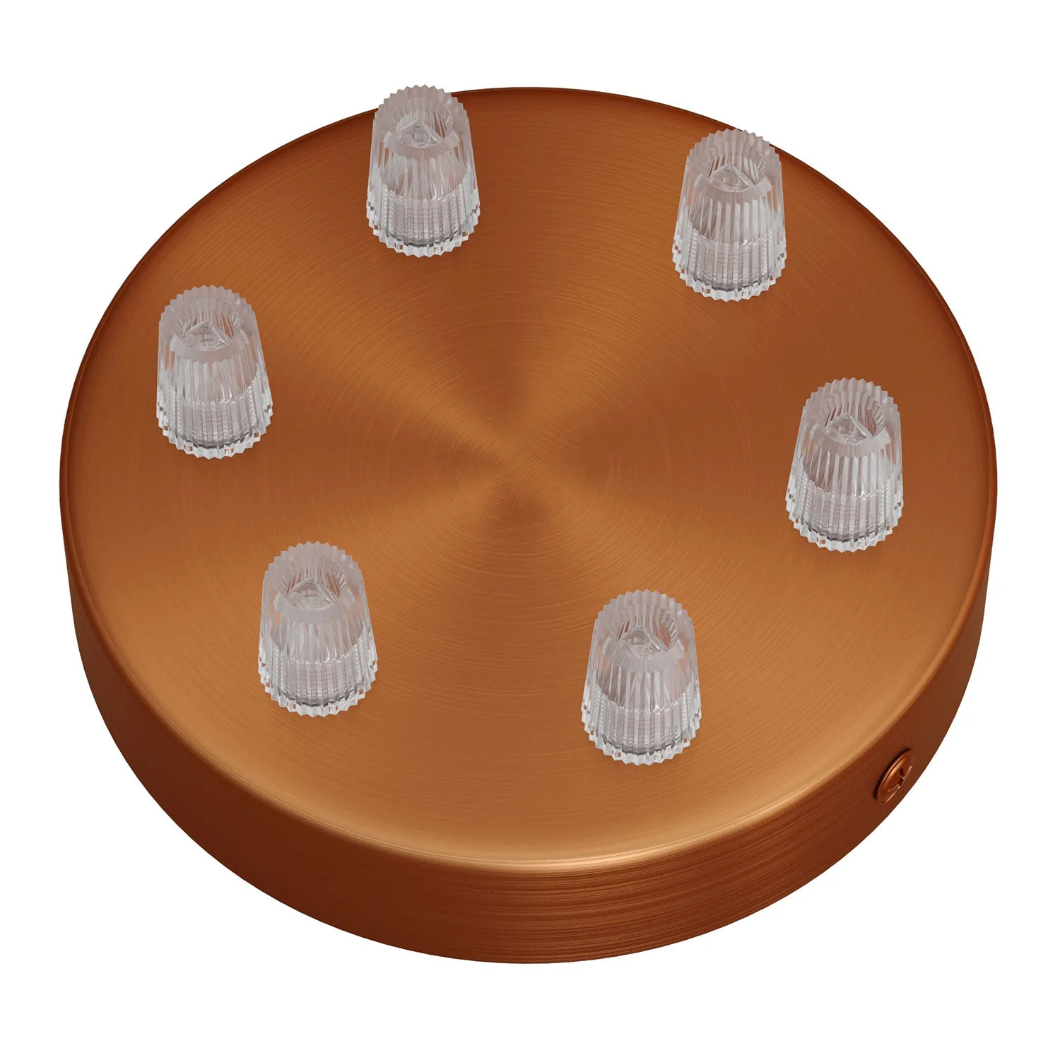 Cylindrical ceiling rose kit in metal with 6 holes – Satin copper - Image 2