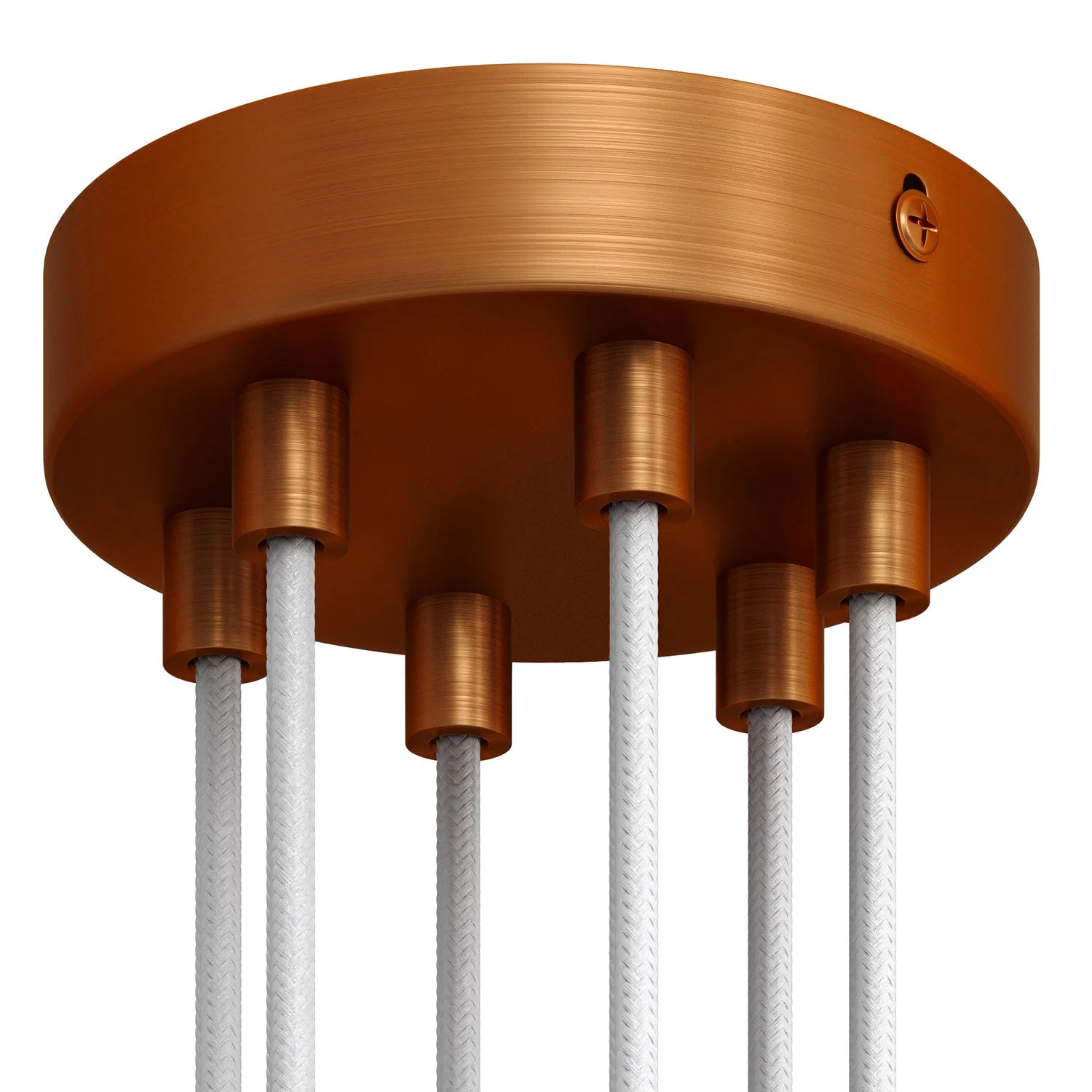 Cylindrical ceiling rose kit in metal with 6 holes – Satin copper - Image 5