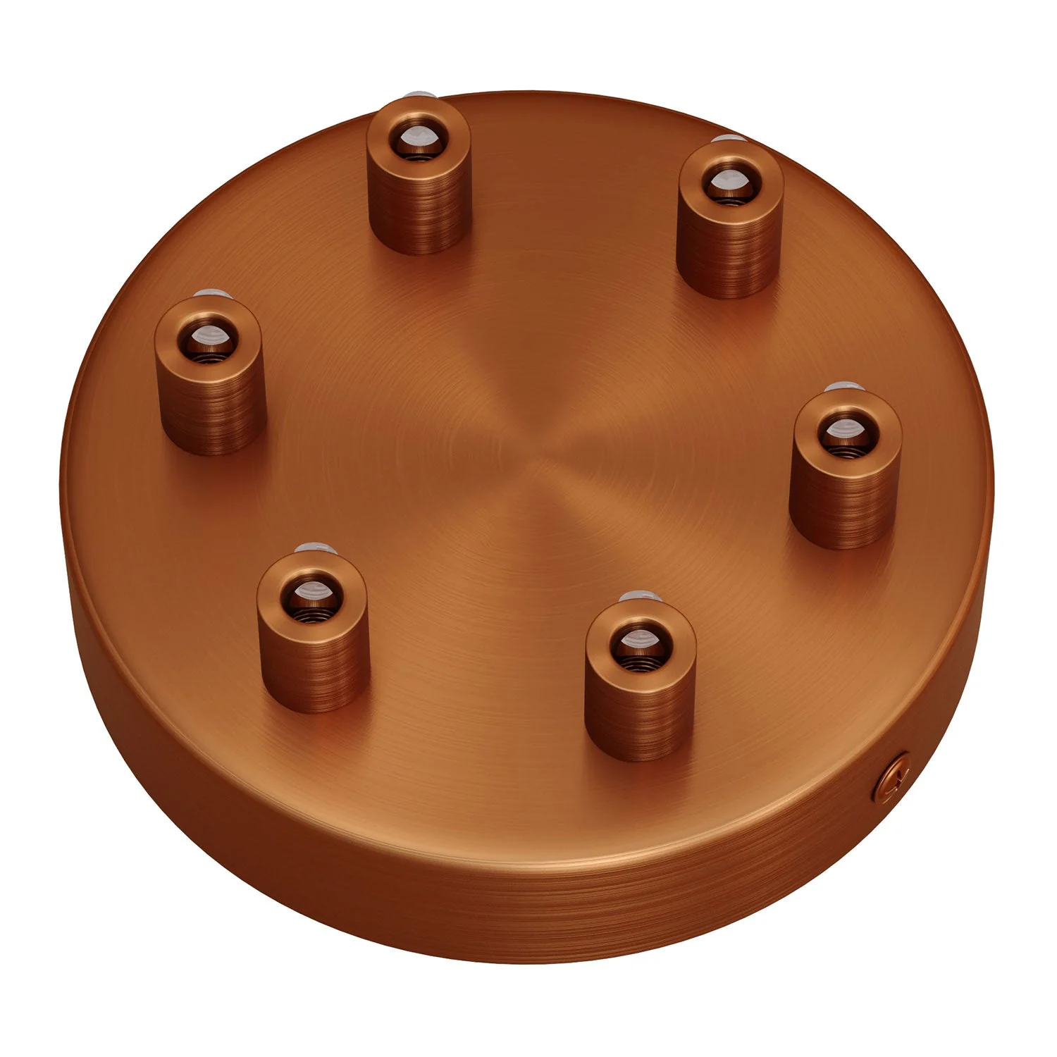 Cylindrical ceiling rose kit in metal with 6 holes – Satin copper - Image 6